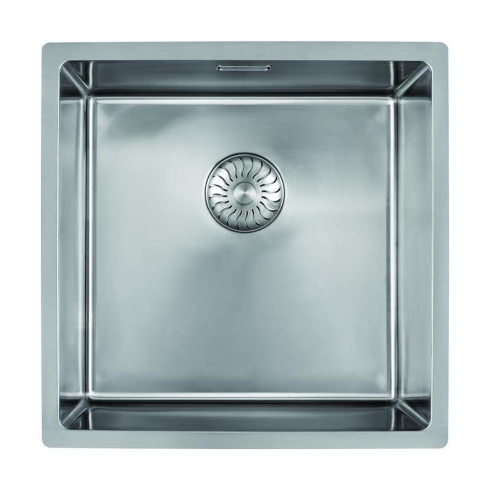 CARESSI Edelstahlspüle Caressi Einbauspüle Basic Line CABLPP40R10 44 x 44 cm Edelstahl, 0/0 cm