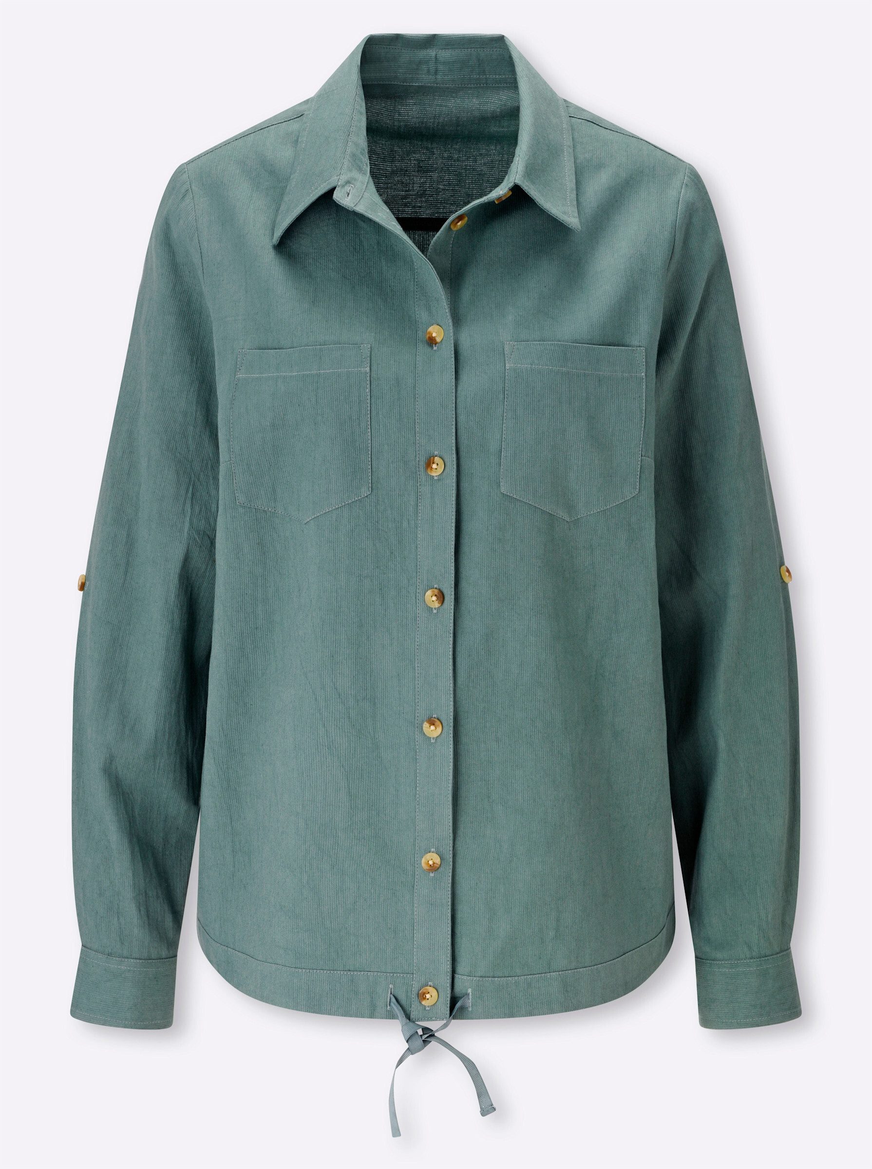 Sieh an! Klassische Bluse Cord-Bluse Langarm günstig online kaufen