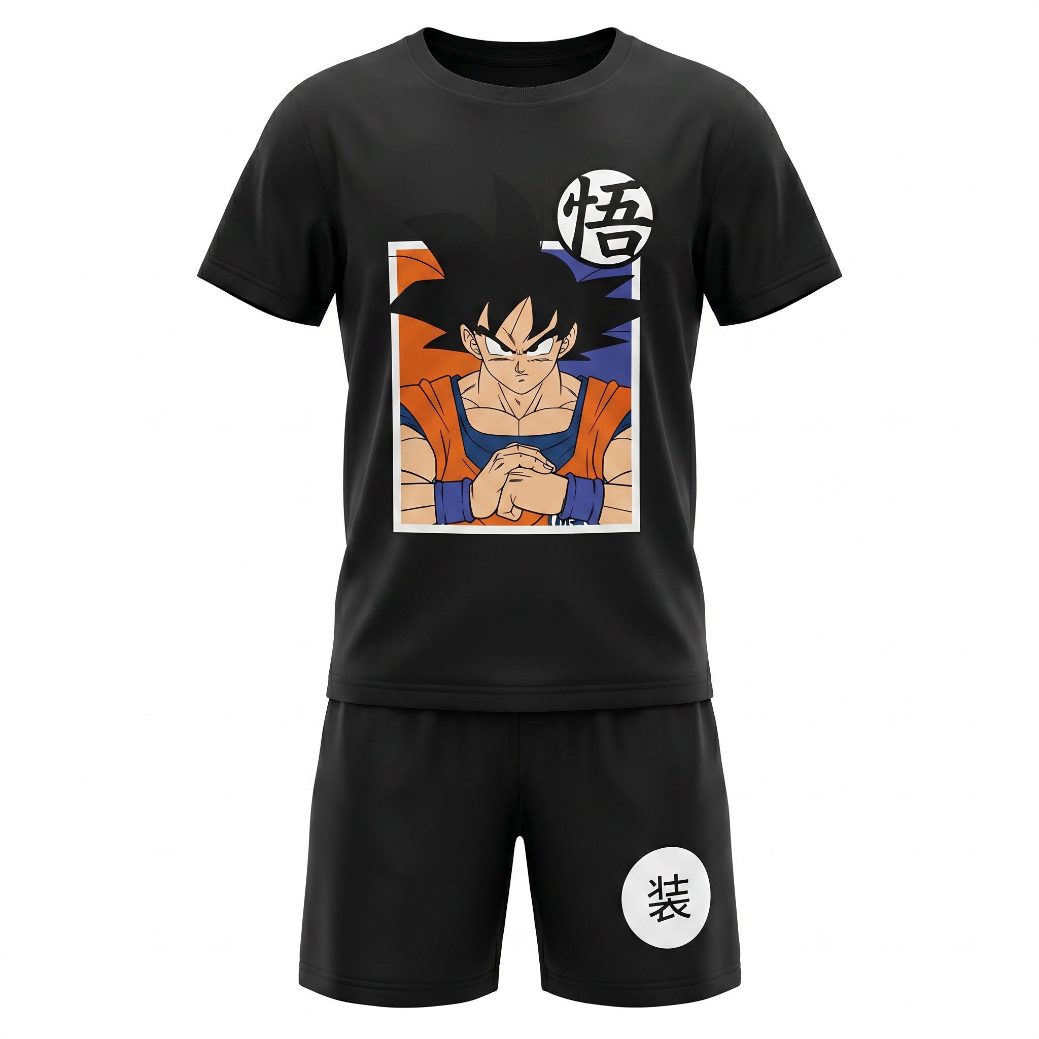 Dragon Ball Schlafanzug Anime Dragon Ball Goku Kinder Schlafanzug Pyjama Shirt Shorts (Packung) Gr. 116 bis 152 - 100% Baumwolle