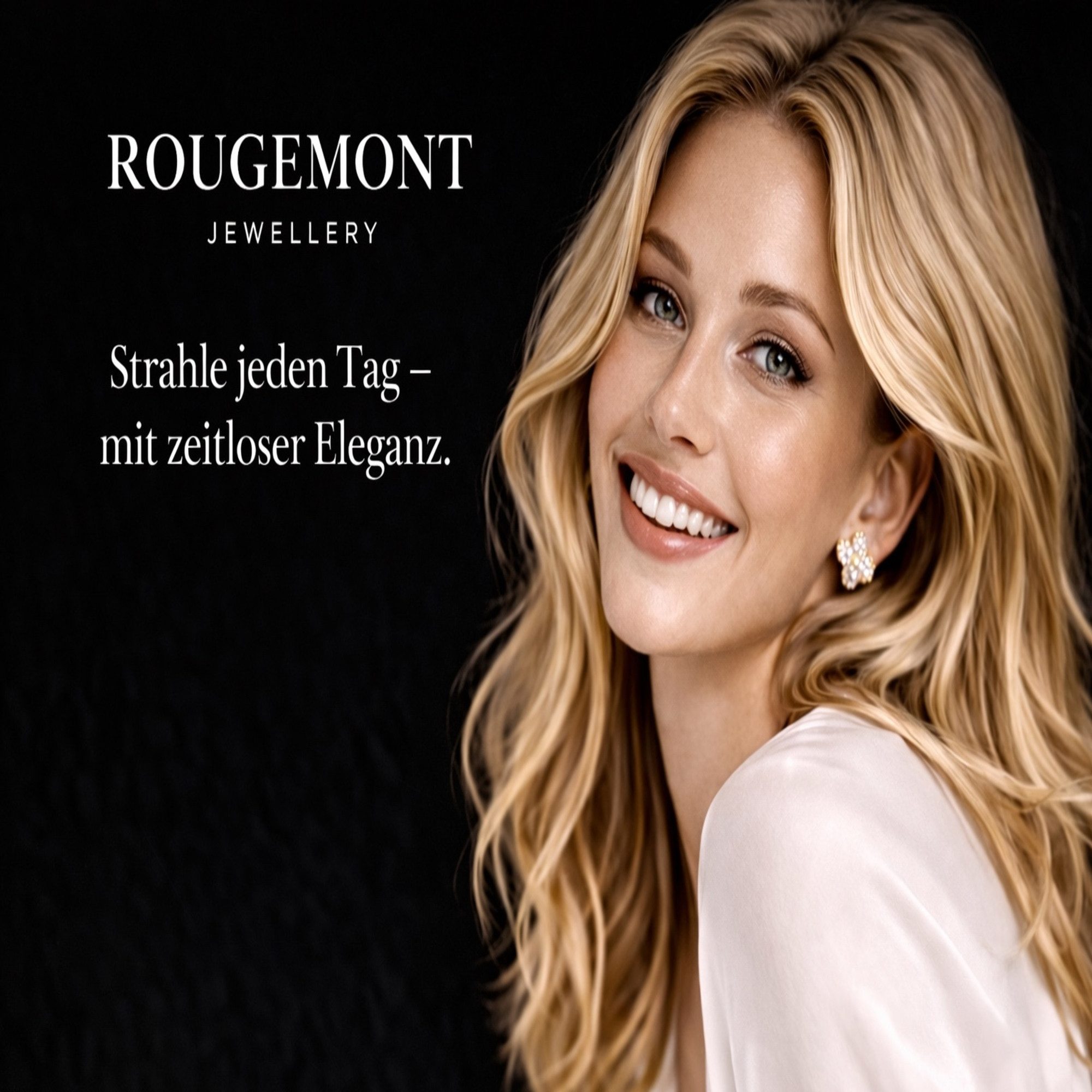 ROUGEMONT Creolen-Set Exquisite Moissanit Damen Creolen VVS1 D 925 sterling Silber 18K Gold, Echtschmuck mit Echtheitszertifikat