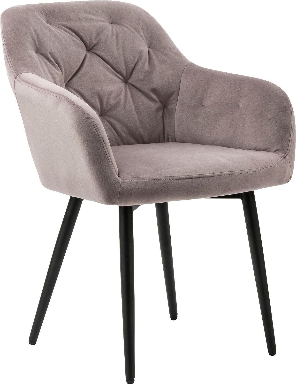 SalesFever Esszimmerstuhl, mit Knopfheftung rosa | Stühle