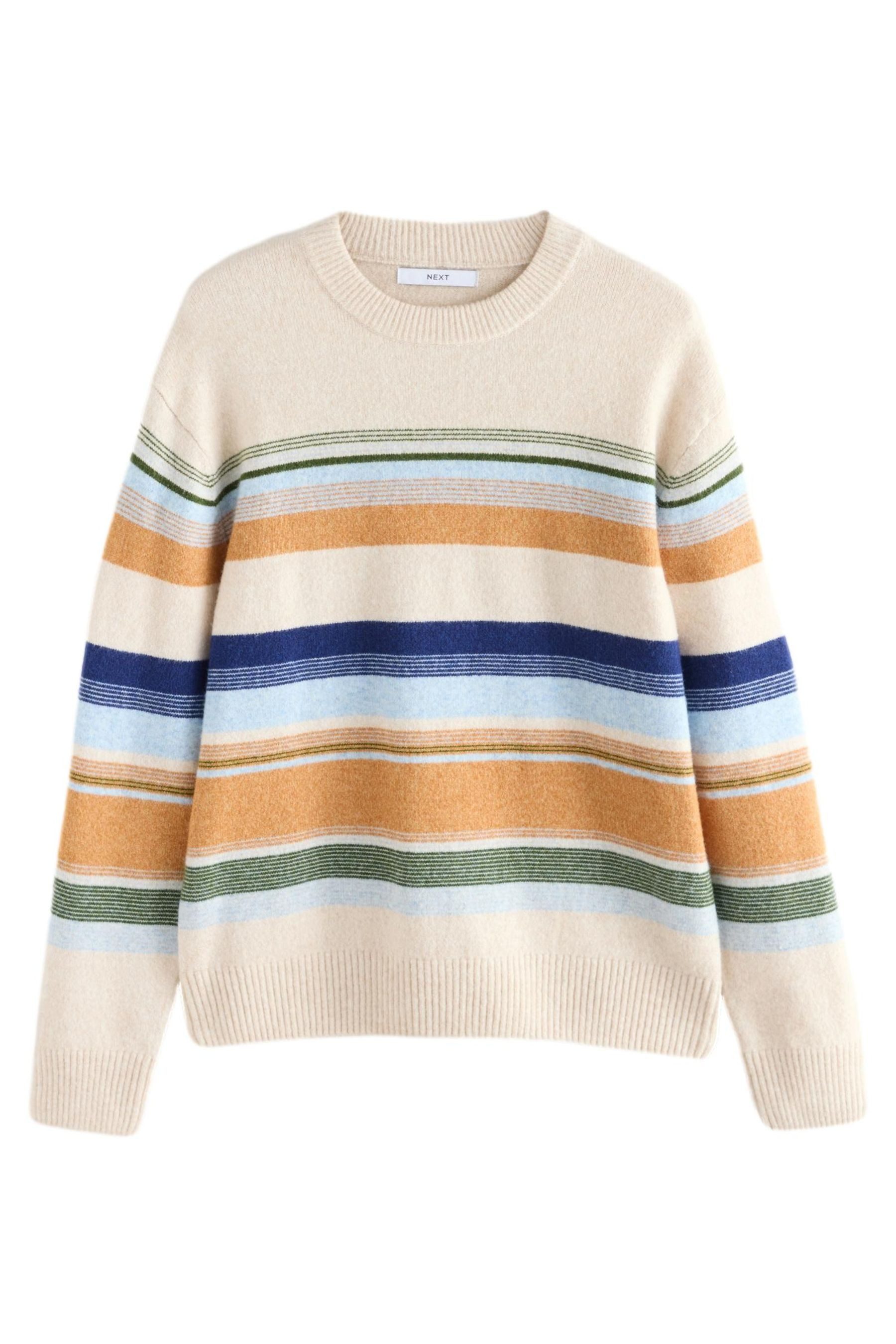 Rundhalspullover Relaxed Fit Rundhals-Pullover mit Streifen