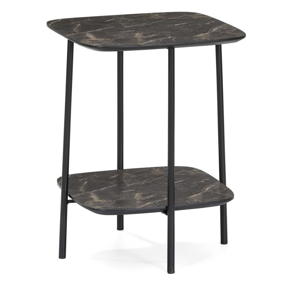 Beistelltisch Design Beistelltisch MARMOL 55cm schwarz moderne Marmor-Optik