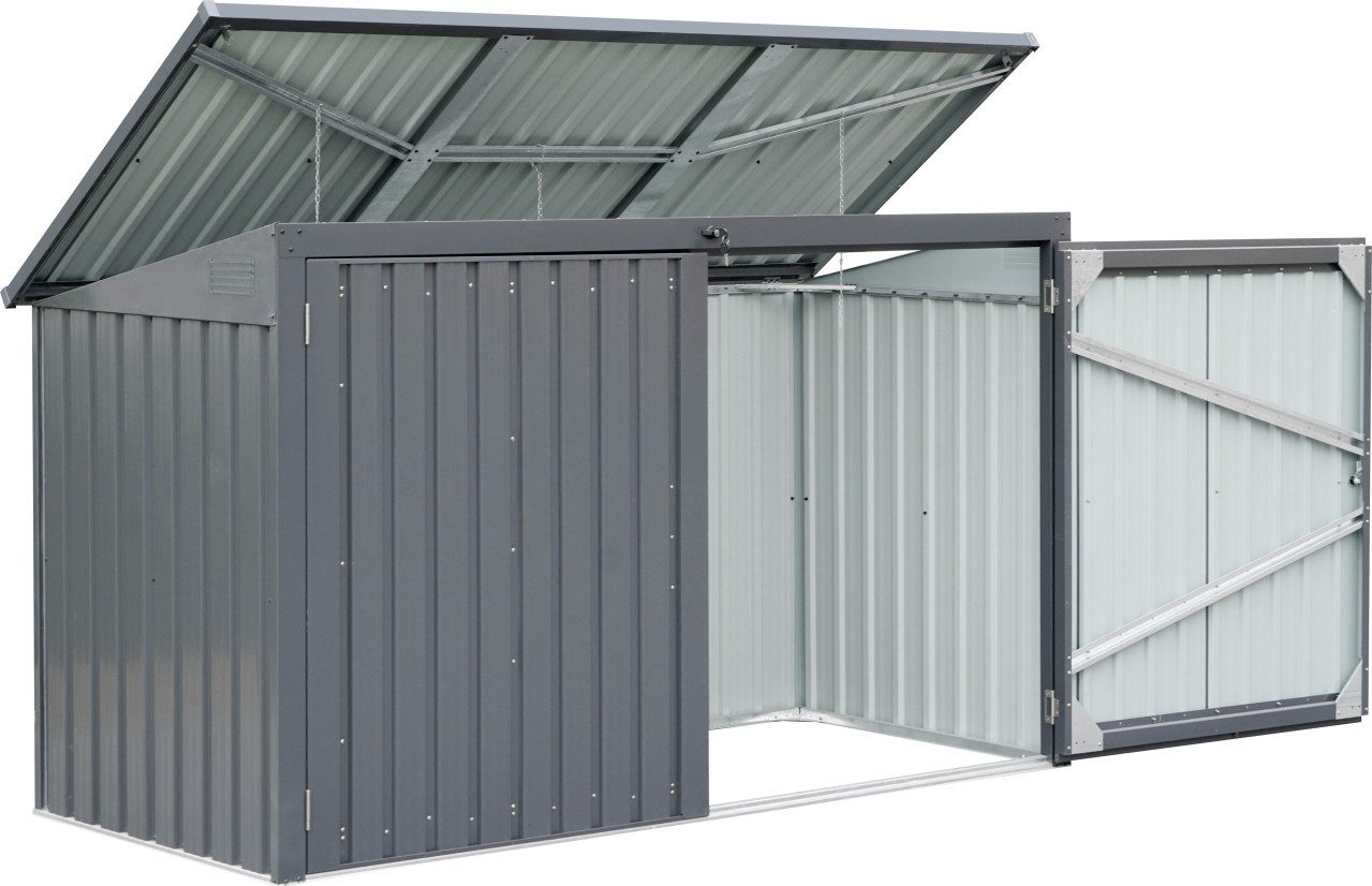 Floraworld Mülltonnenbox Floraworld Mülltonnenbox aus Stahl für 3 x 240 L