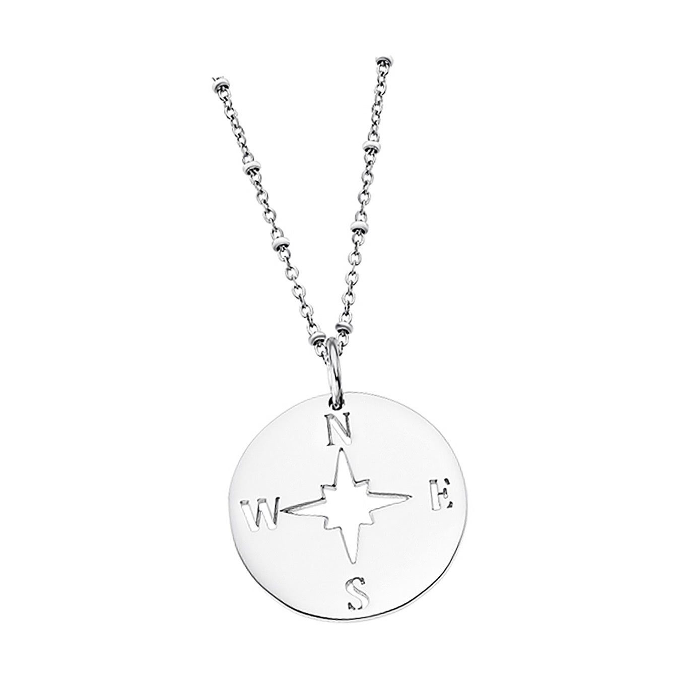 LOTUS SILVER Silberkette Lotus Silver Kompass Halskette, Damen Kette Kompass  aus 925 Sterling Silber, silber