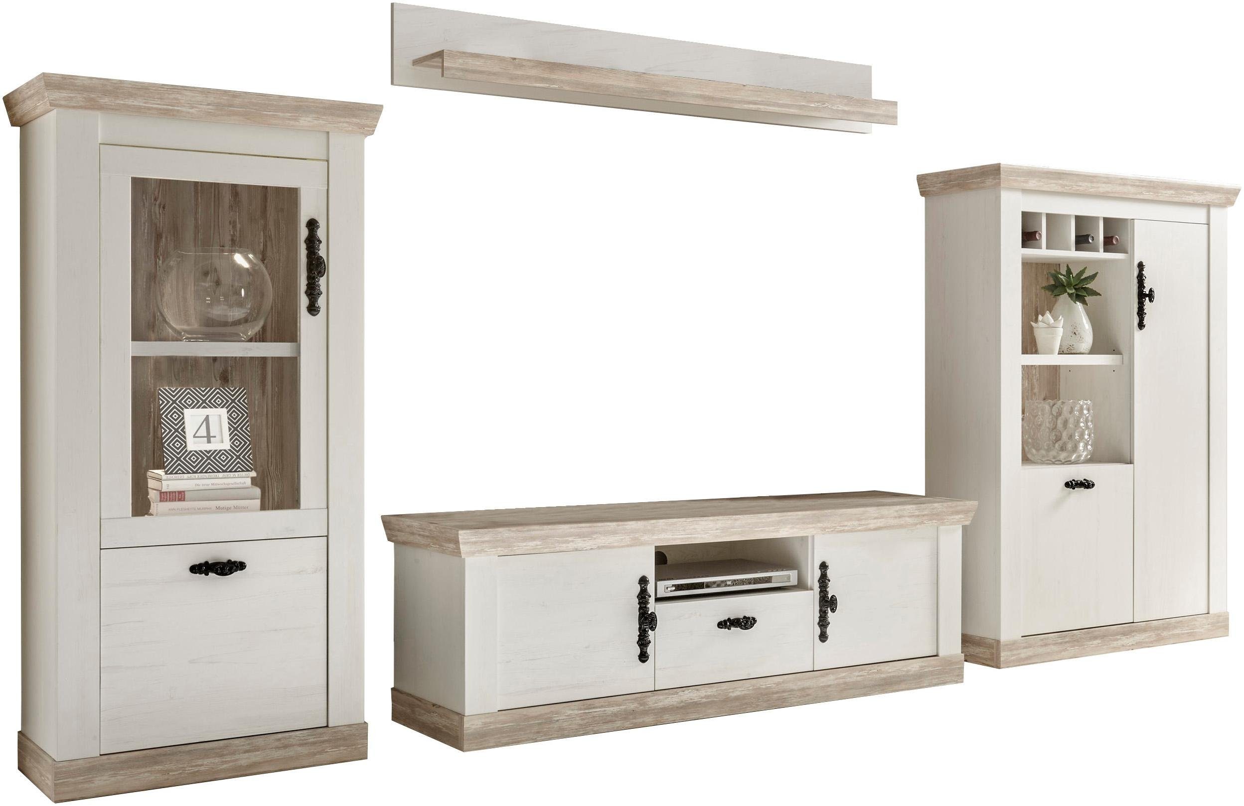 Home affaire Wohnwand Florenz, Anbauwand im Landhausstil, Komplettset mit M günstig online kaufen