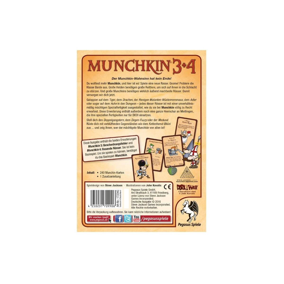 Pegasus Spiele Spiel, Munchkin - Erweiterungsdoppelpack 3+4 (DE-Ausgabe) Familienspiel 17224G