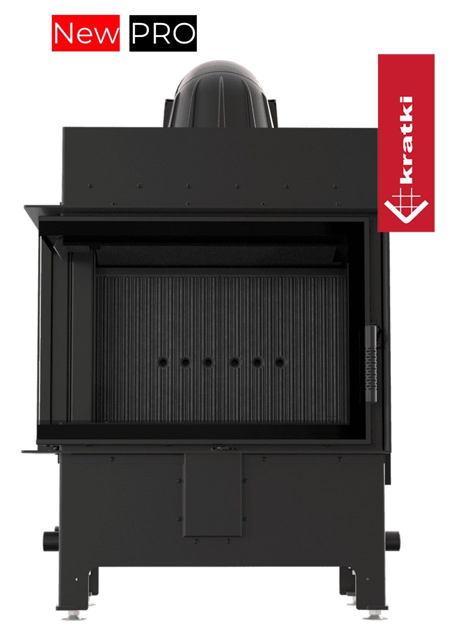 Kratki Каминыinsätze Каминыinsatz aus Stahl KRATKI LUCY links 12 kW Ø 200 schwarz BK, 12 kW