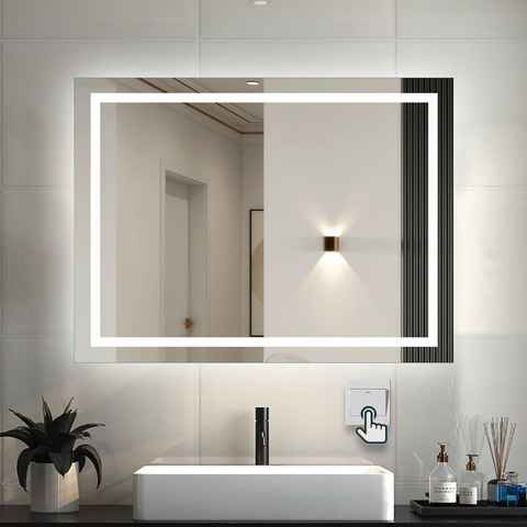 duschspa Badspiegel 50-160 cm Kaltweiß Beschlagfrei, Wandschalter