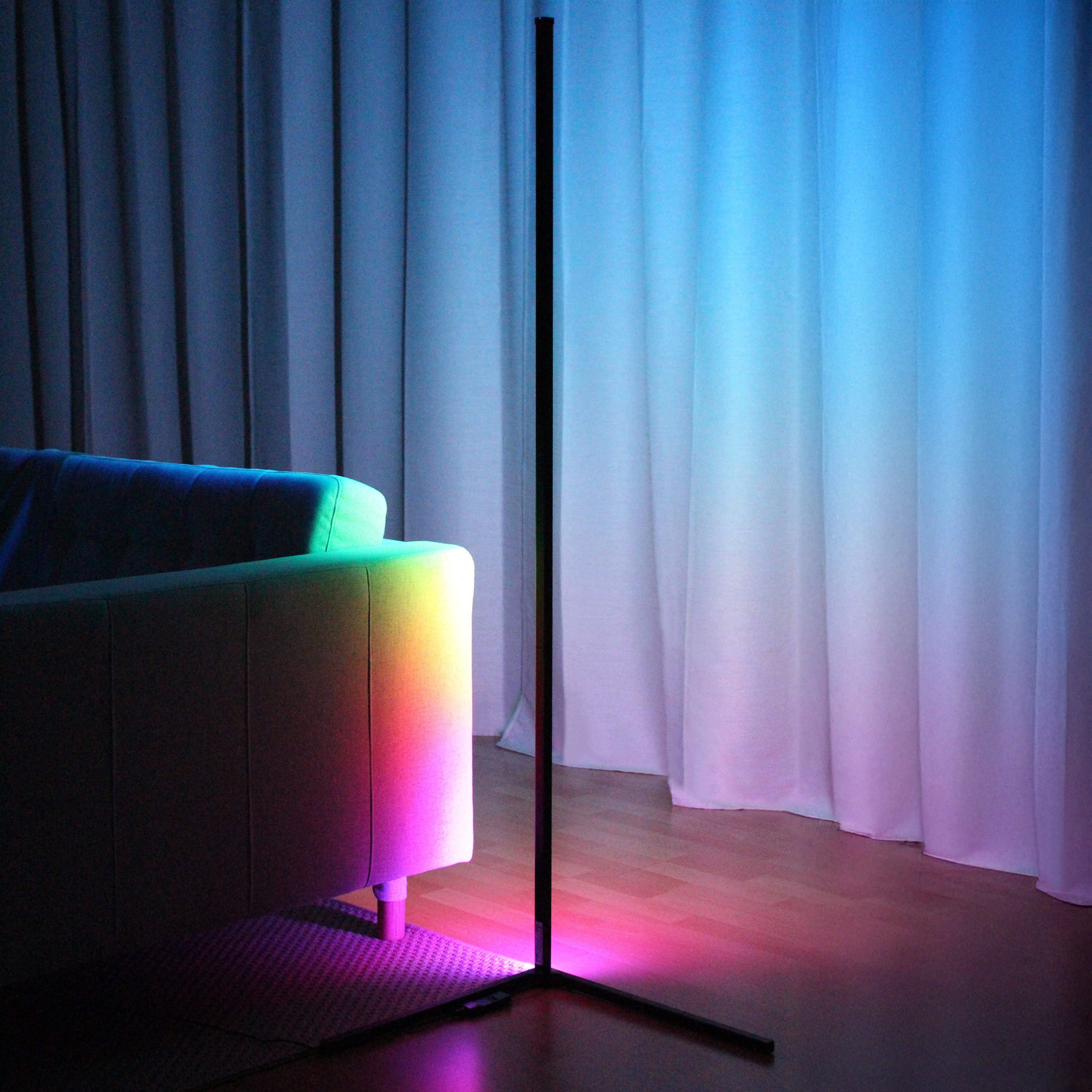 MeLiTec LED Stehlampe Smart Home Eck-Stehleuchte RGBW "CoLiBri", warmweiß günstig online kaufen