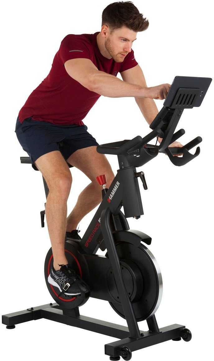 Hammer Speedbike Race S (5-tlg., Trainingscomputer mit LCD-Anzeige, Fitness-Apps per Smartphone/Tablet), 150 kg max. Benutzergewicht, Fahrrad, 16 Widerstandsstufen