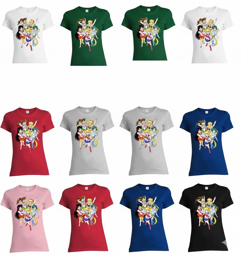 T-Shirt Damen Fun Comic Sailor Moon and Friends Anime Manga