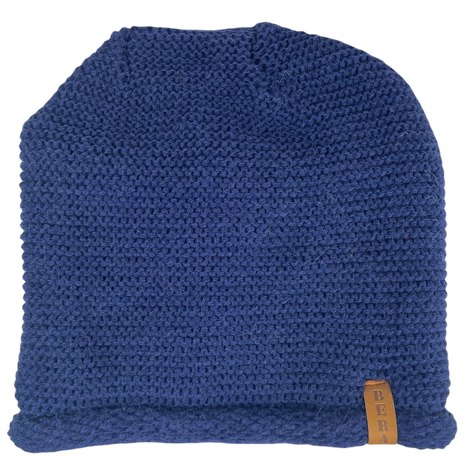 Mütze Taschen4life Damen Strick & blau Beanie (2 und klassisch Long-Beanie uni teilig, für modischer Stil Schal & - unisex N-Set Loop-Schal) Herren, marine einfarbig,