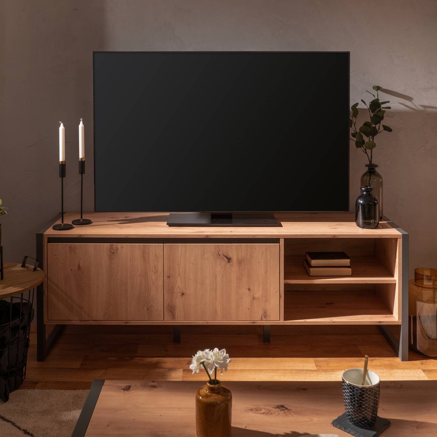 Homestyle4u TV-Board Sideboard Holz TV-Schrank Lowboard günstig online kaufen