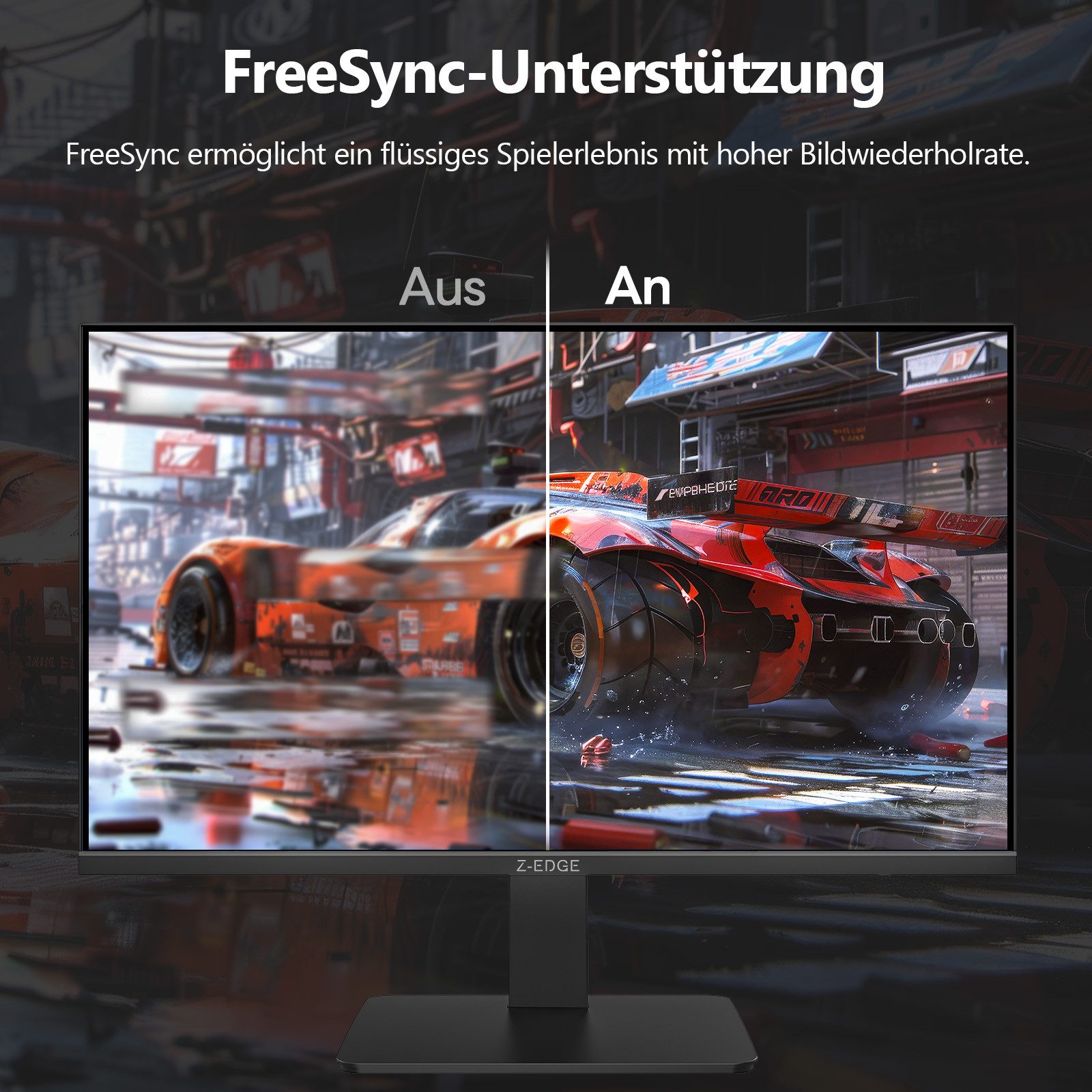 Z-EDGE 24‑Zoll IPS Monitor mit 180 Hz & 1 ms MPRT Gaming-Monitor (60,96 cm/24 ", 1920×1080 px, Full HD, 1 ms Reaktionszeit, IPS, Full‑HD, FreeSync‑HDR & schmaler Rahmen)