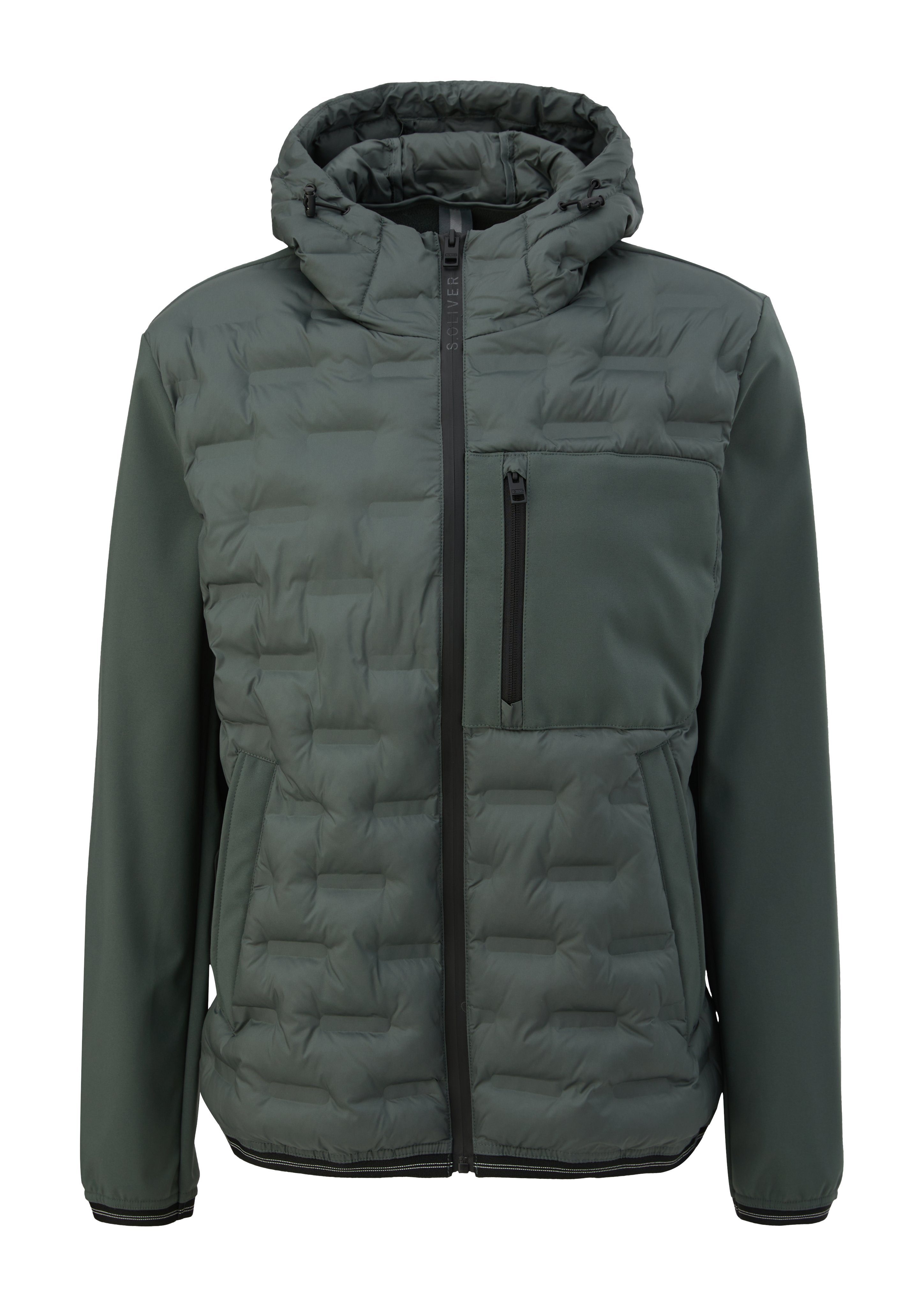 Outdoorjacke an der mit green s.Oliver Brust Reißverschlusstasche