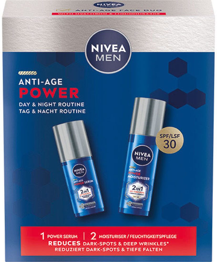 Nivea Men Gesichtspflege-Set NIVEA Men Anti Age Power Set Set, 2-tlg., mit Feuchtigkeitscreme und Serum, für alle Hauttypen geeignet – Bild 2 von 5