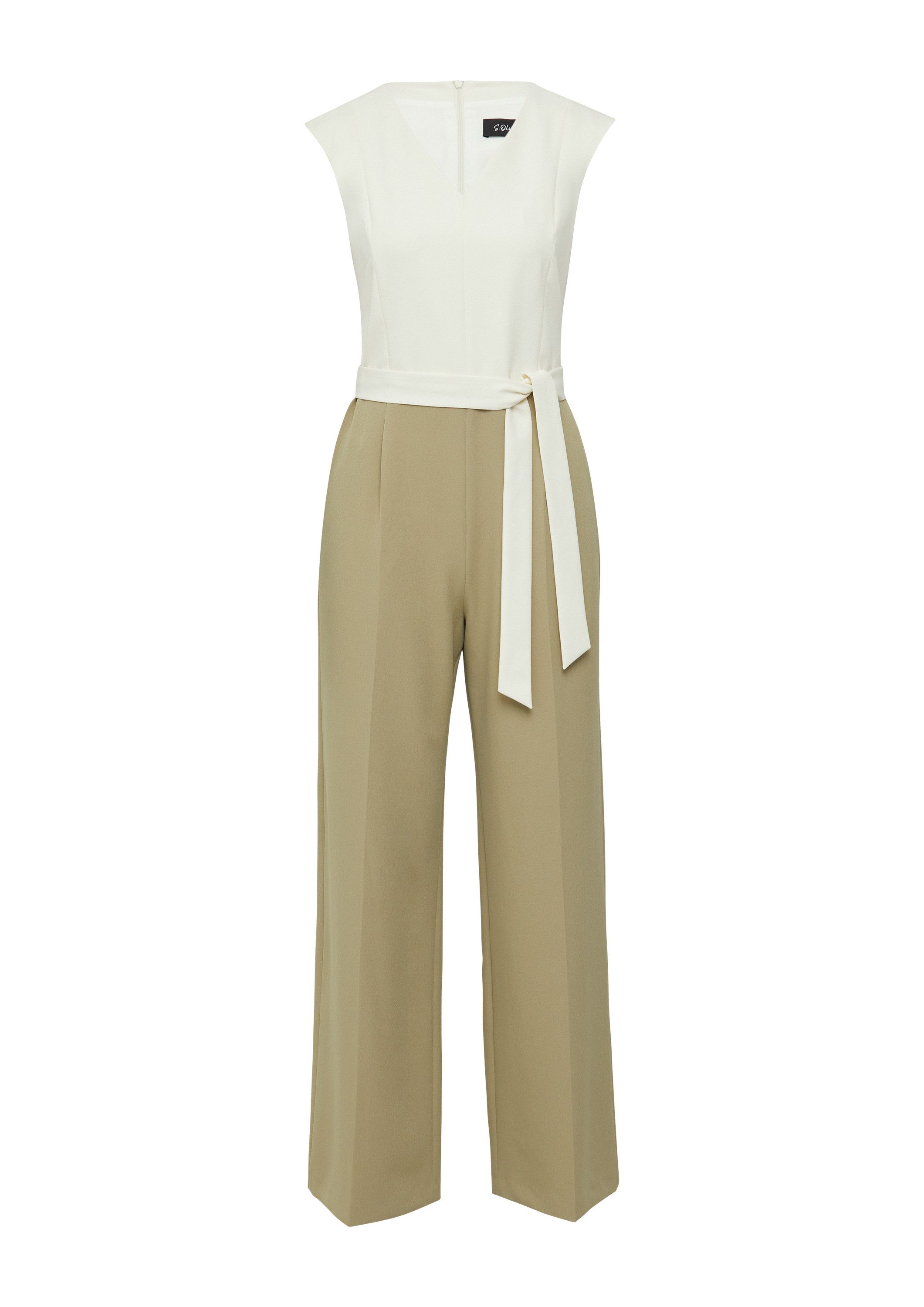 s.Oliver Jumpsuit Overall Taillierter Jumpsuit mit Wide Leg und Teilungsnäh günstig online kaufen