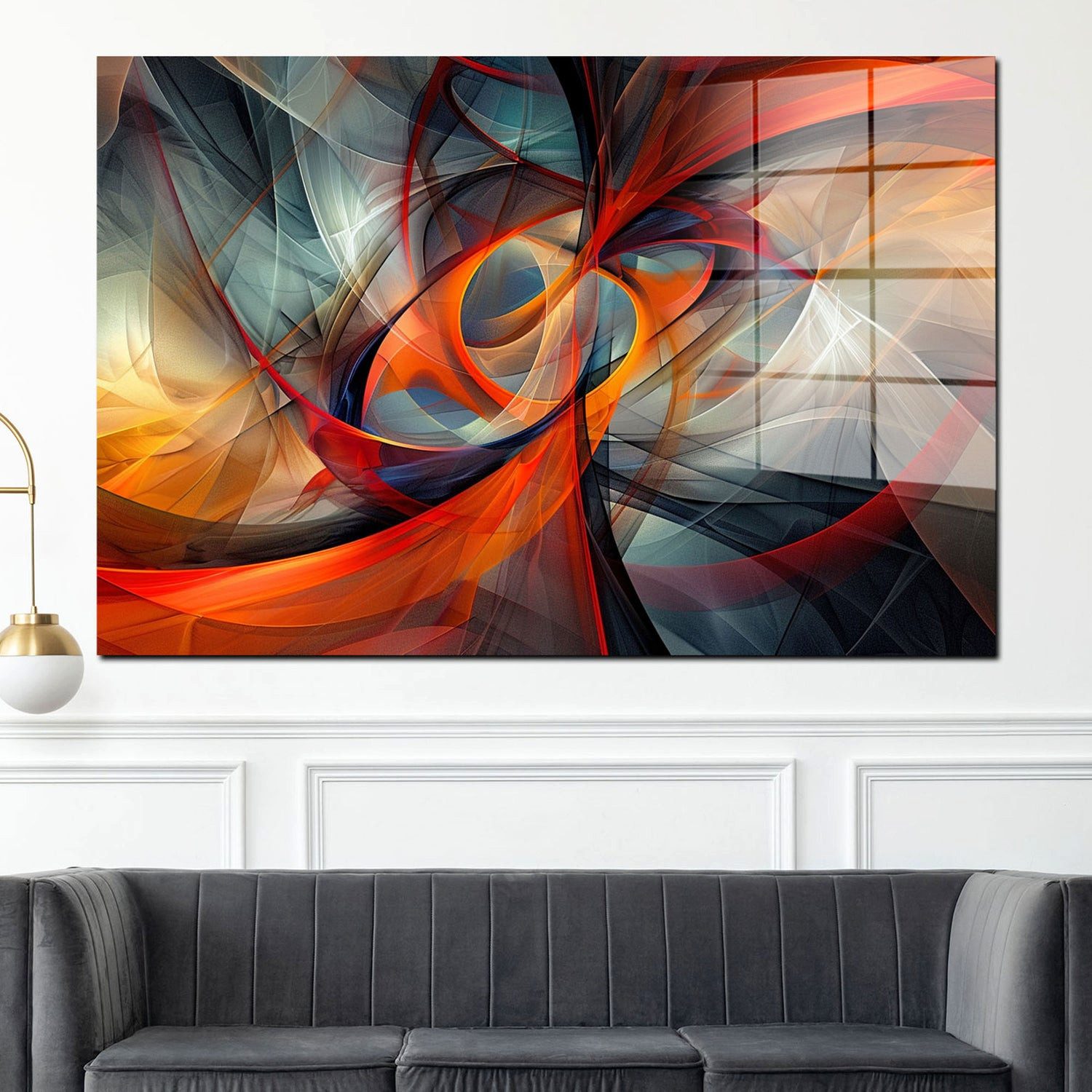 Artedinoi Acrylglasbild Formen in dynamischen Farben Acrylglas Wandbild Bild Wanddeko XL