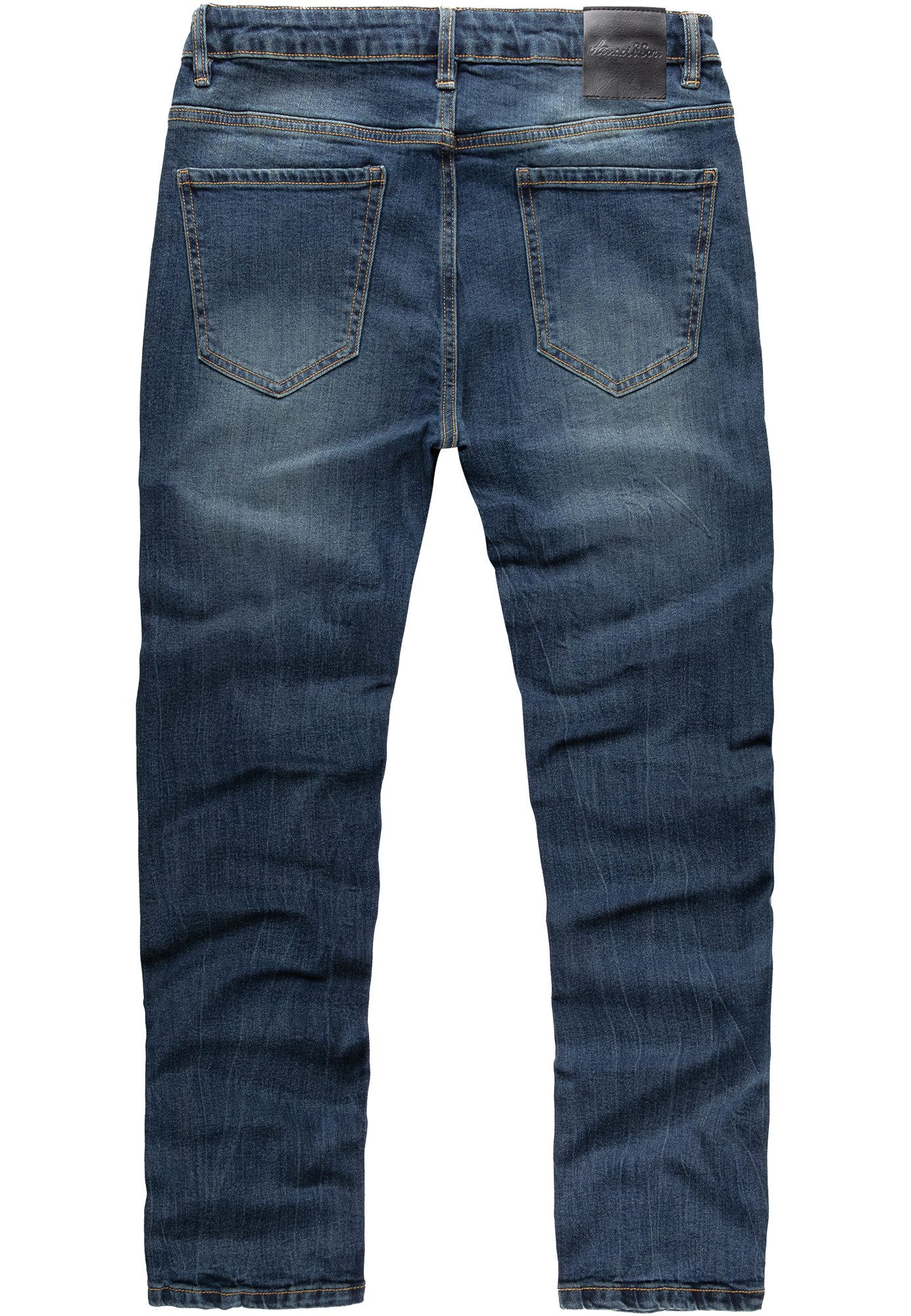 Amaci&Sons Slim-fit-Jeans FRESNO Slim Fit Destroyed Jeans Herren Destroyed Regular Slim Denim Basic Hose