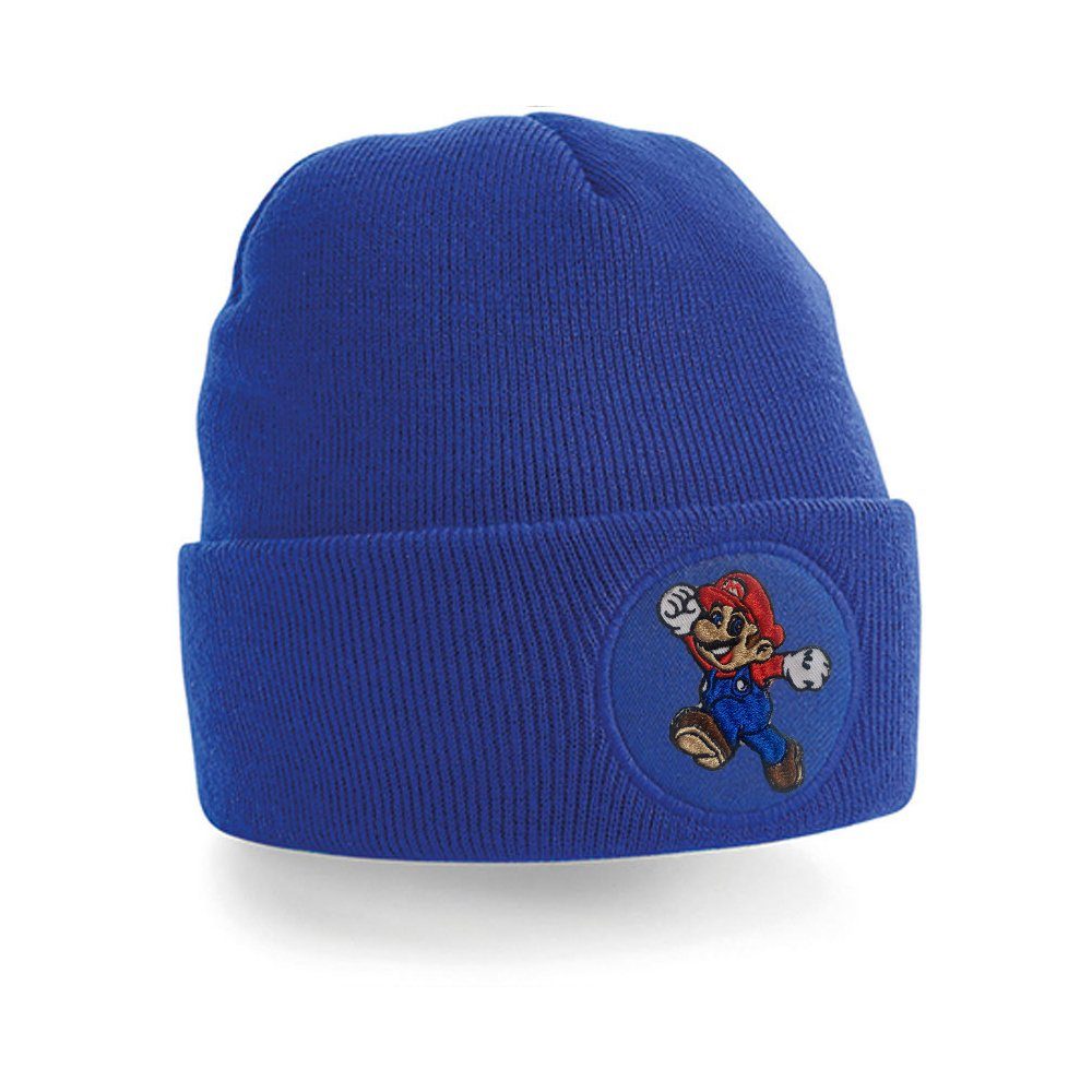 Unisex Patch & Beanie Nintendo Erwachsenen Royalblau Klempner Brownie Super Stick Mario Luigi Blondie