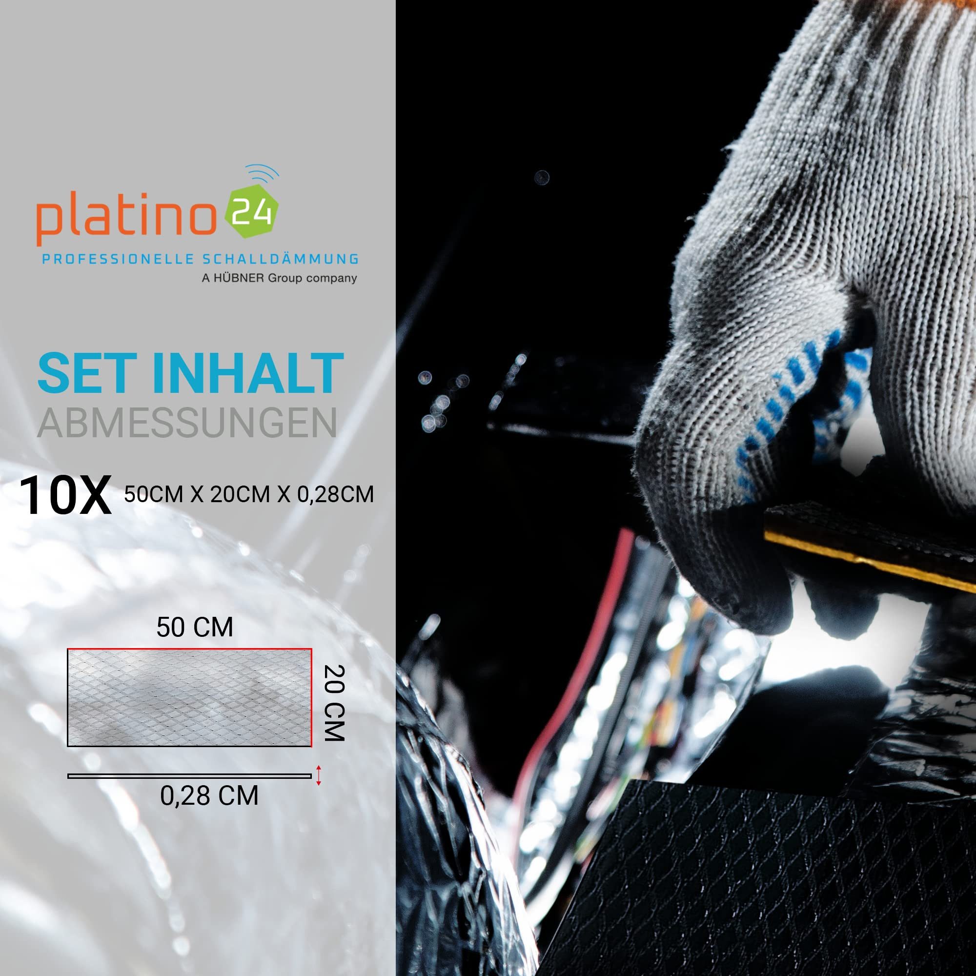 Thumbnail - platino24 Dämmplatte Bitumenmatten 500x200x2,8mm, (10-St)