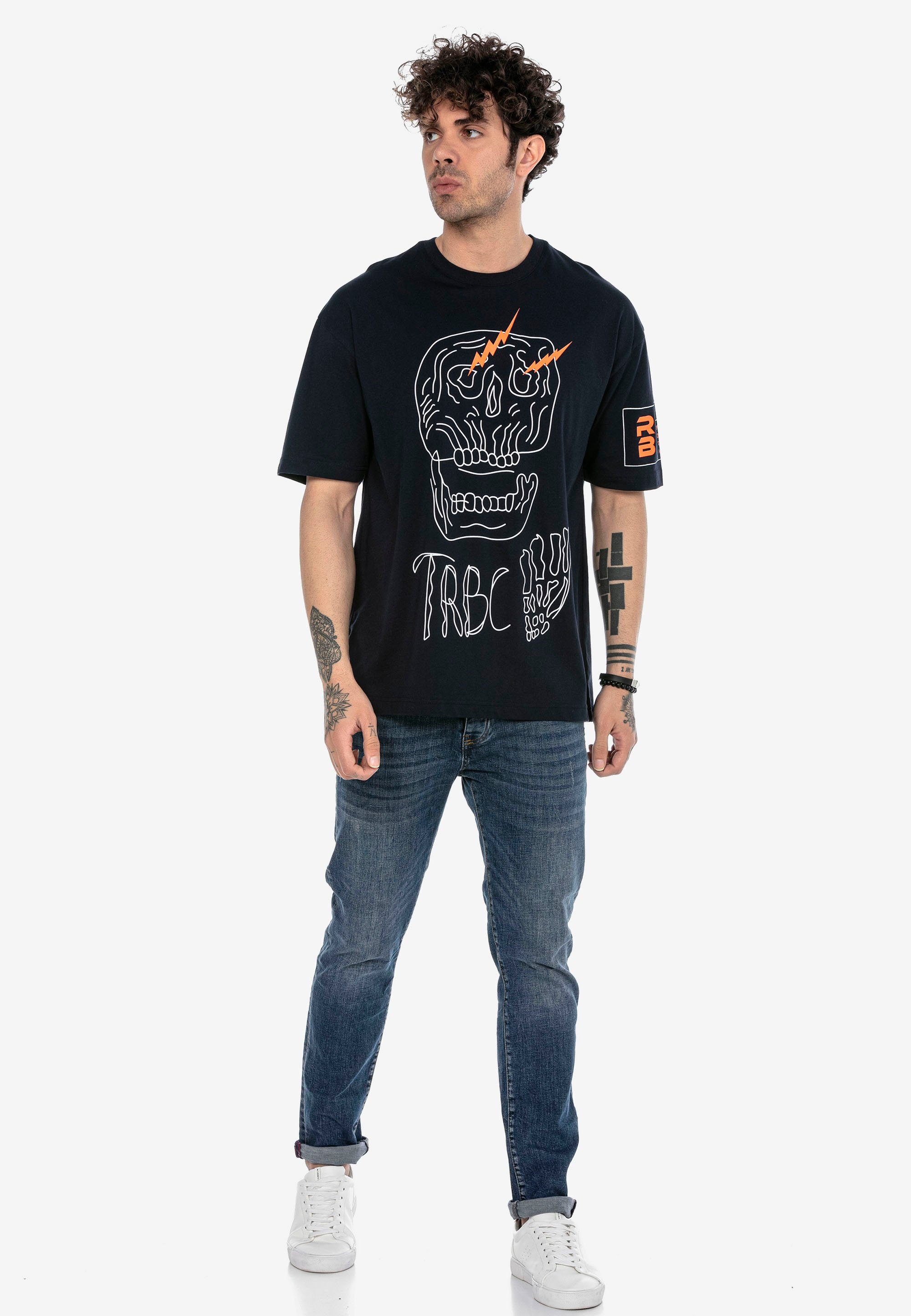 McAllen RedBridge stylischem mit T-Shirt dunkelblau Totenkopf-Print