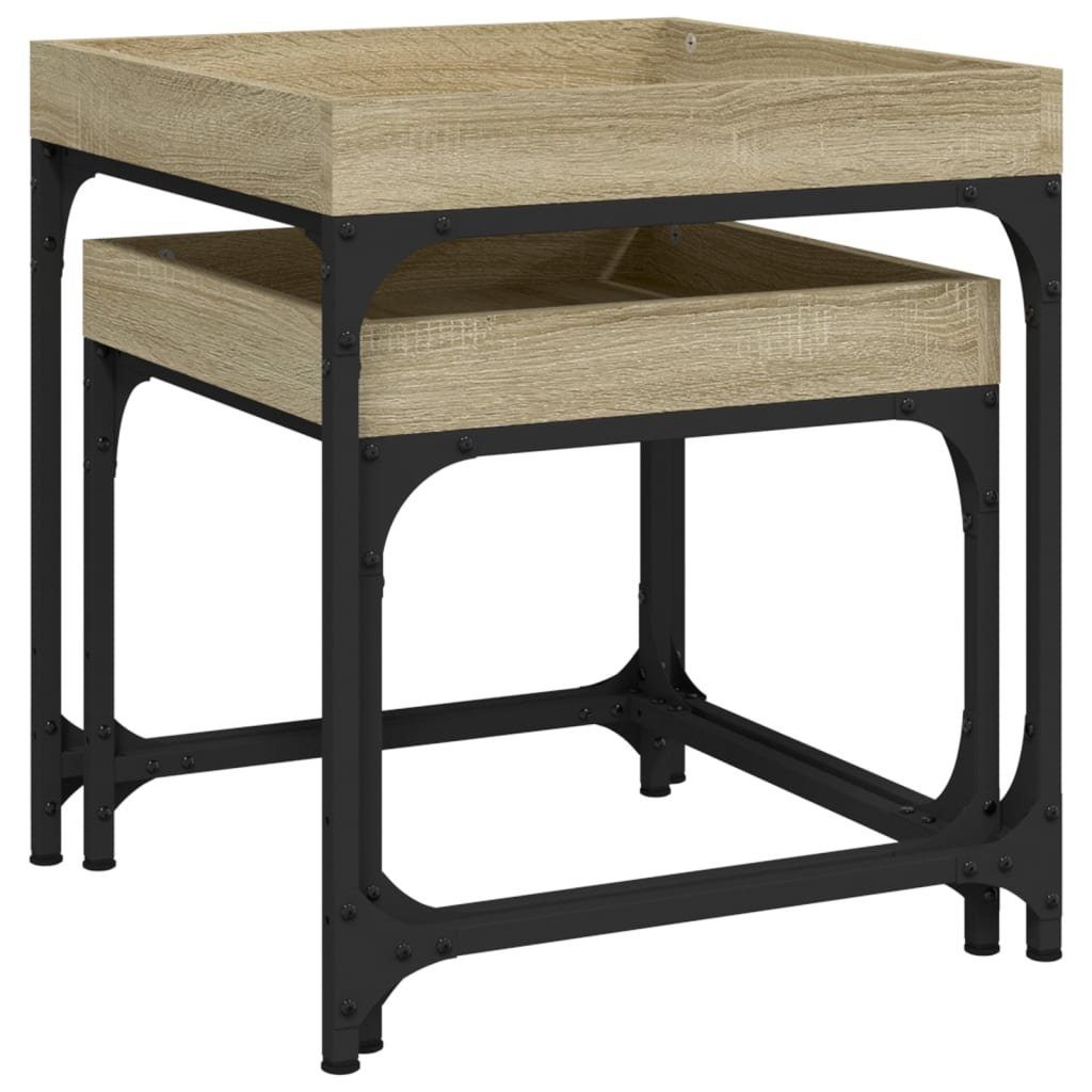 vidaXL Couchtisch Beistelltische Stk. 2 Holzwerkstoff Sonoma Eiche Eiche (1-St) Sonoma Sonoma-Eiche 