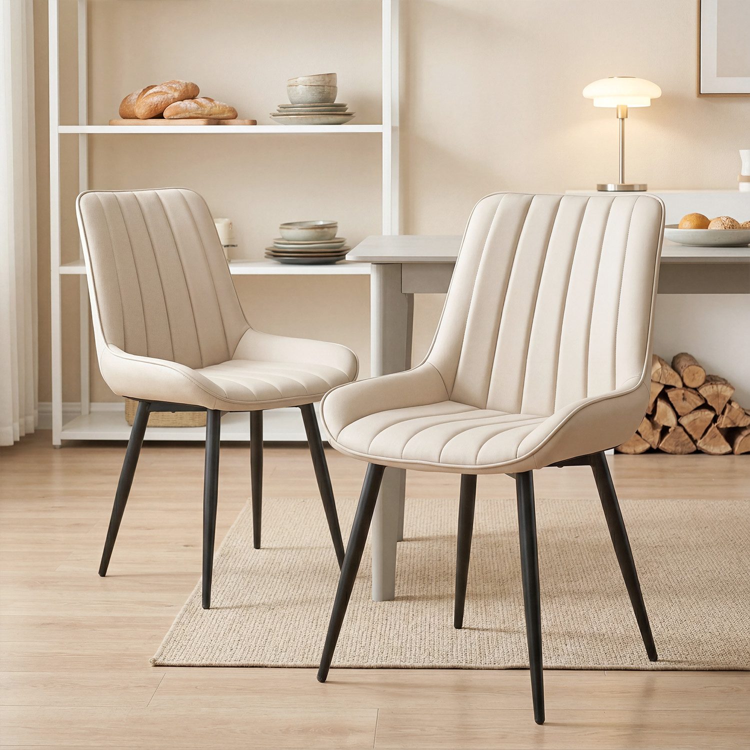oyajia Esszimmerstuhl Stuhlset – Polsterstühle, Küchenstuhl mit Rückenlehne (mit Ergonomischer Rückenlehne und Metallbeinen, 2 St), für Esszimmer/Arbeitszimmer geeignet