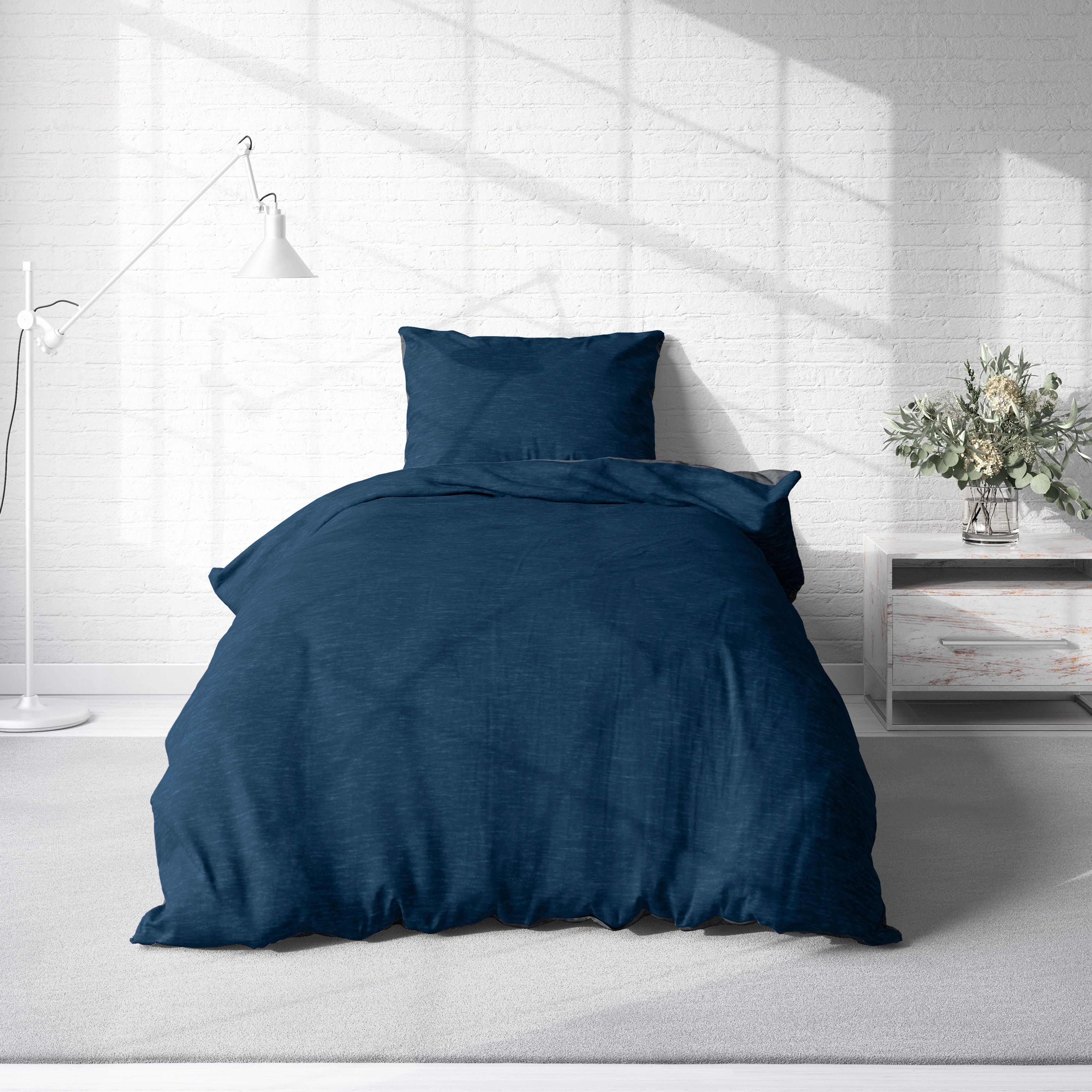 One Home Bettwäsche Wende Melange, Flanell, günstig online kaufen