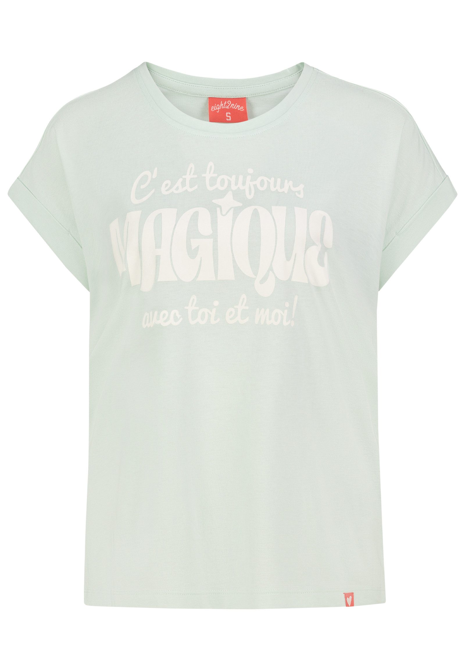 Eight2Nine T-Shirt Rundhalsausschnitt Kurzarm Gerader Schnitt Frontprint (1-tlg) D12041M02335T_T-shirts