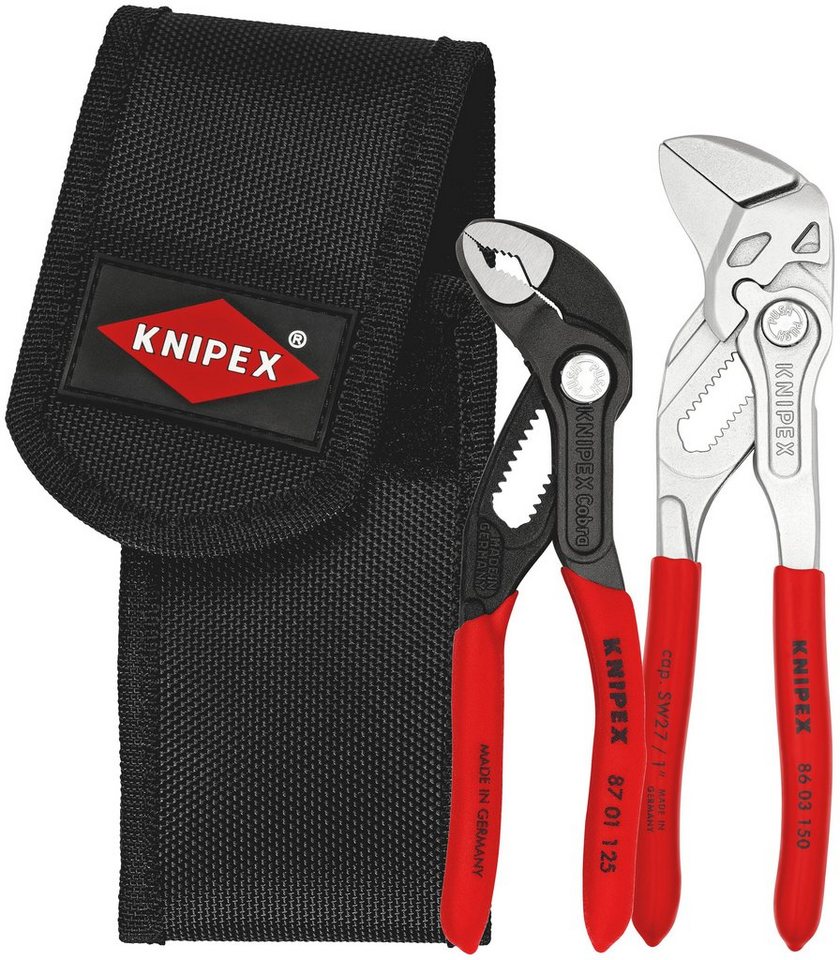 Knipex Zangenset 00 20 72 V01 Mini, 1-tlg., in Werkzeuggürteltasche  2-teilig (SB-Karte/Blister), Abmessungen (B x H x T): 75 x 180 x 55 mm