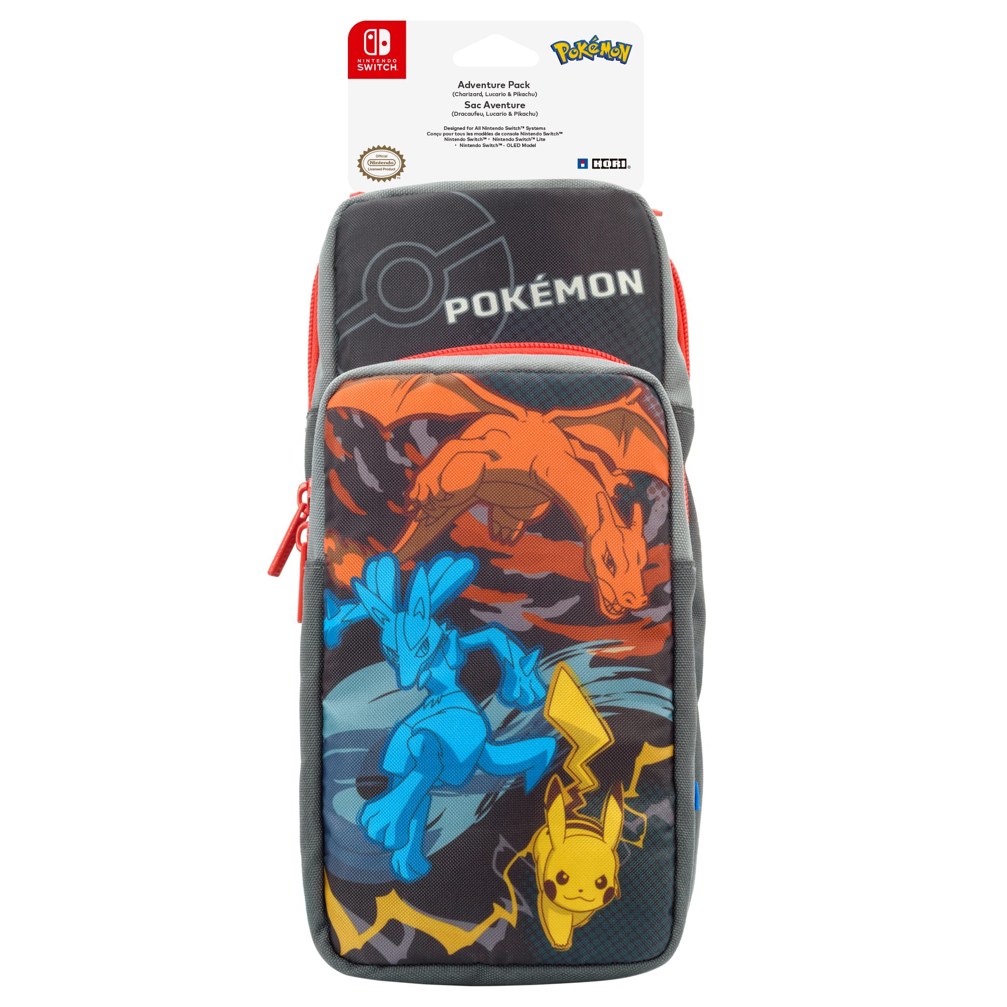 Hori Spielekonsolen-Tasche Switch Glurak Lucario & Tasche Pack - Adventure Pikachu