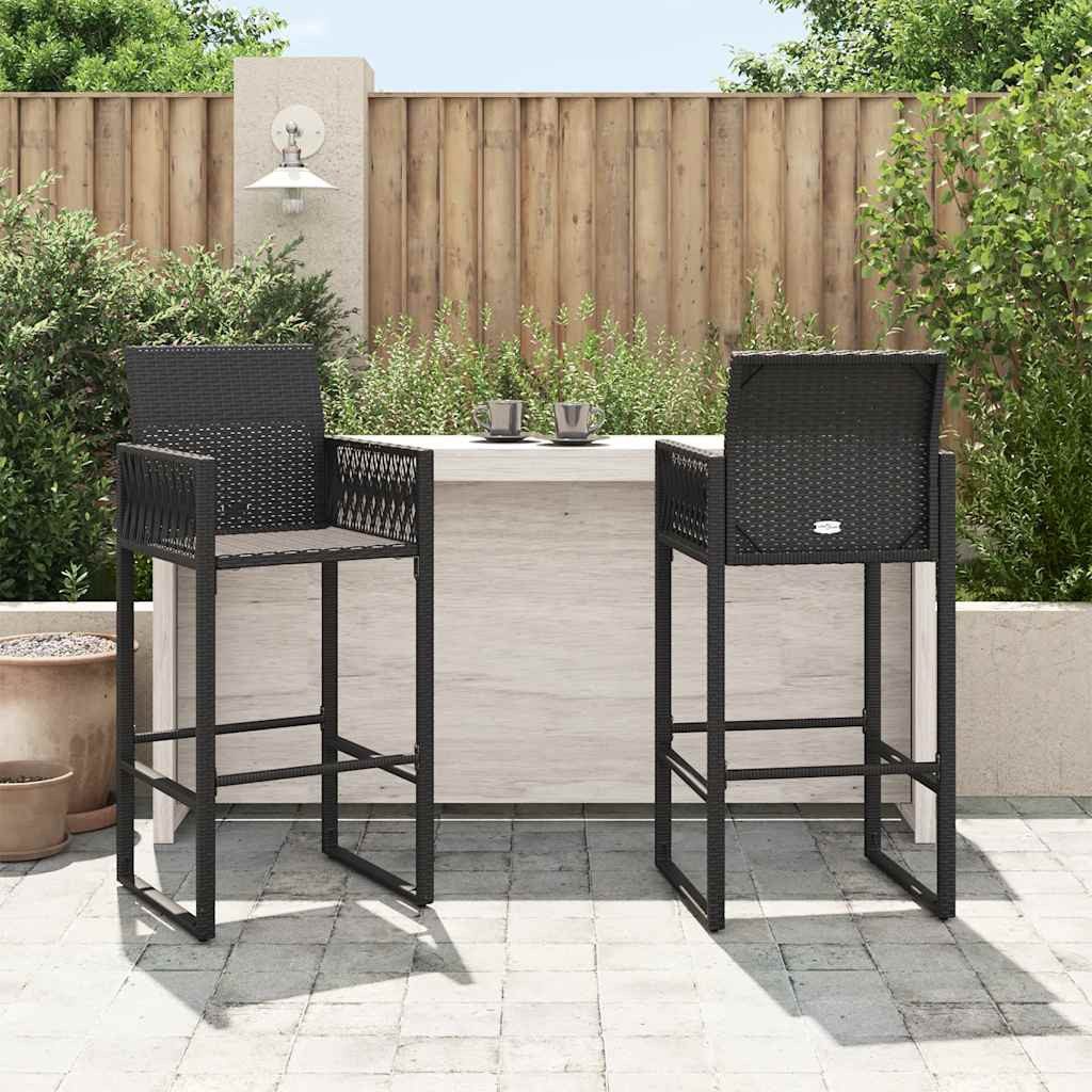 vidaXL Gartenstuhl Garten-Barhocker 2 Stk. Schwarz günstig online kaufen