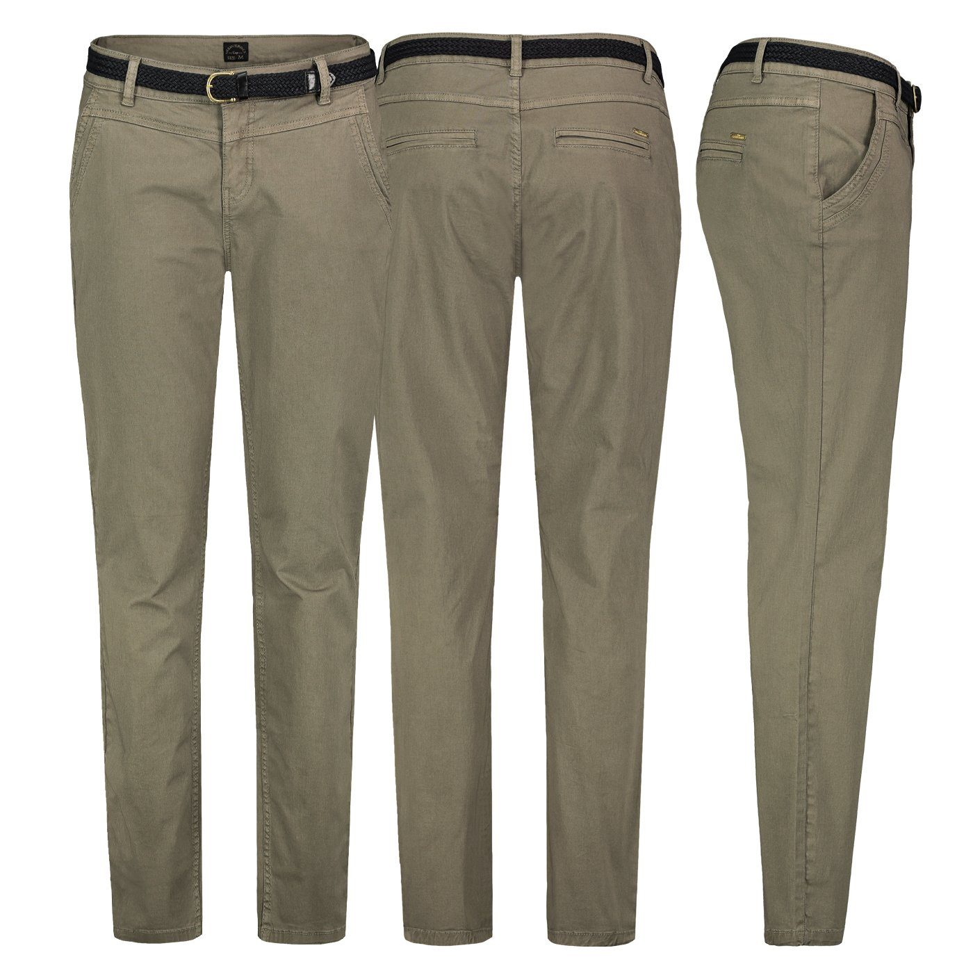 Urban Surface Chinos Damen Chino Hose Stoffhose inkl.Gürtel Businesshose Sommer Freizit