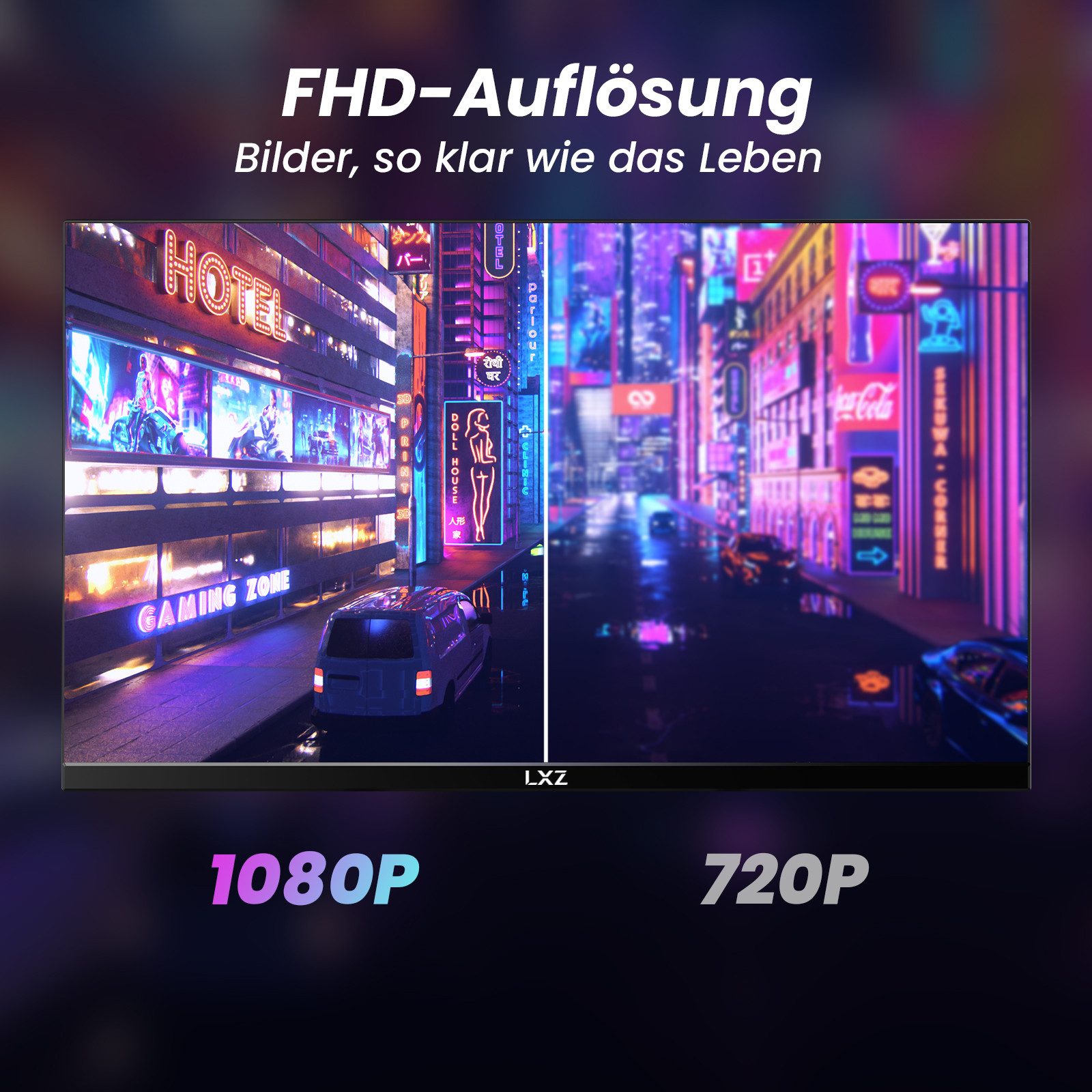 LXZ 24.5 Zoll, FHD 1080p, Fast IPS Panel, 200Hz Gaming-Monitor (63 cm/24.5 ", 1920 x 1080 px, FHD, 1 ms Reaktionszeit, 200 Hz, LED, 200Hz, HDR 10, Integrierten Lautsprecher, FreeSync & G-Sync)