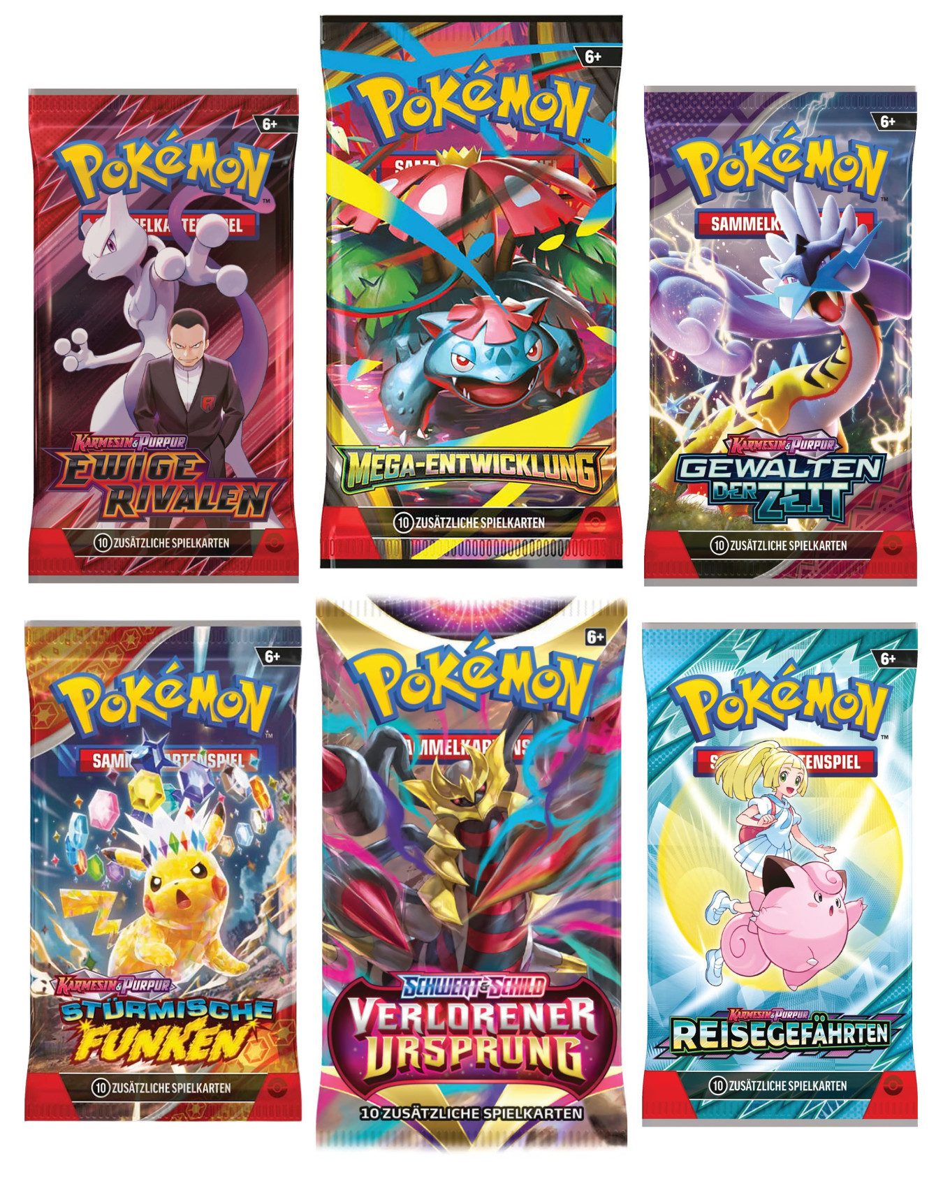 The Pokémon Company Sammelkarte Pokemon Booster Auswahl zB Mega Entwicklungen o Ewige Rivalen+Geschenk, Deutsche Booster Auswahl Inkl. Mystery Geschenk