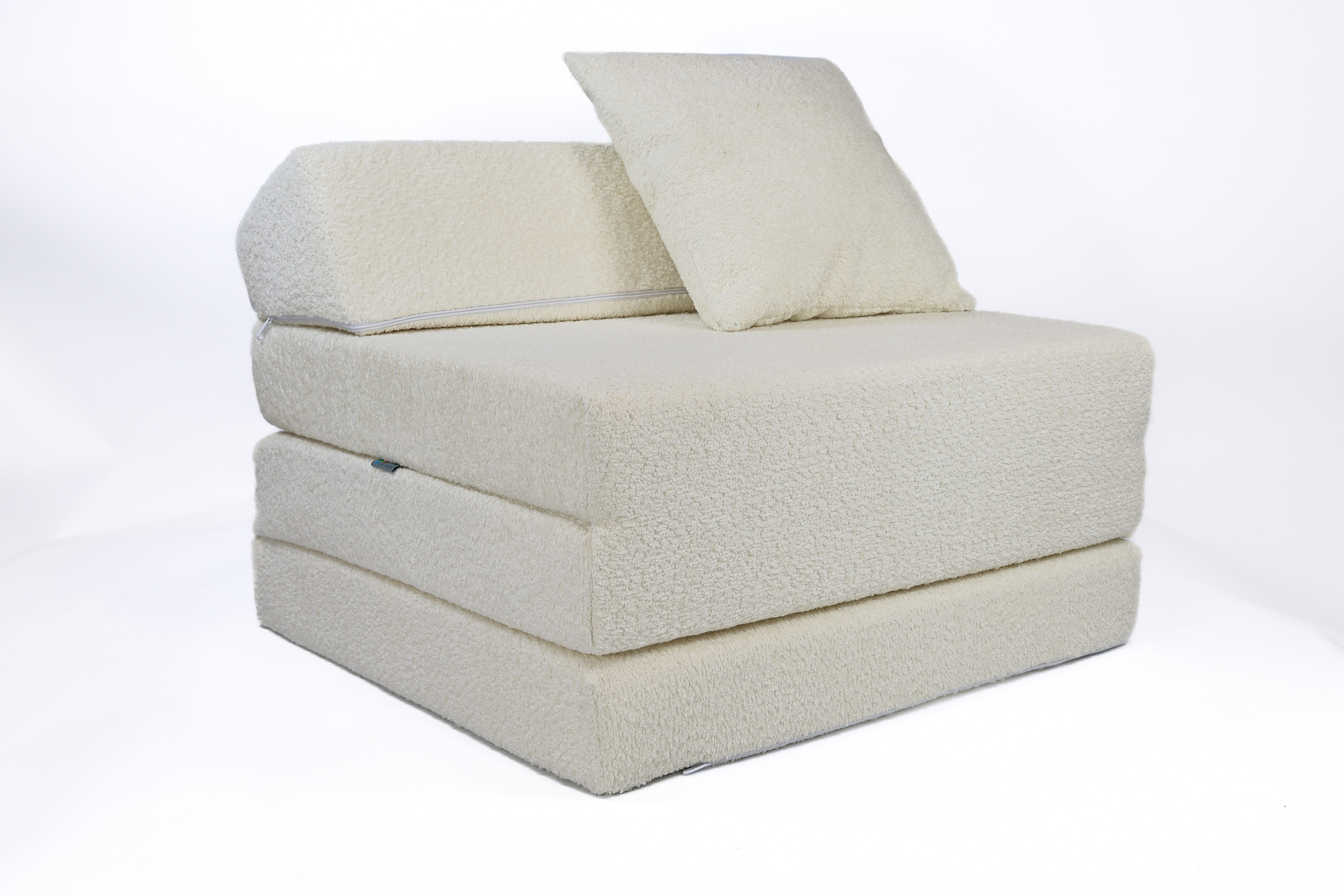 Klappmatratze Klappmatratze mit Kopfteil aus Teddy-Stoff (Boucl), FORTISLIN günstig online kaufen