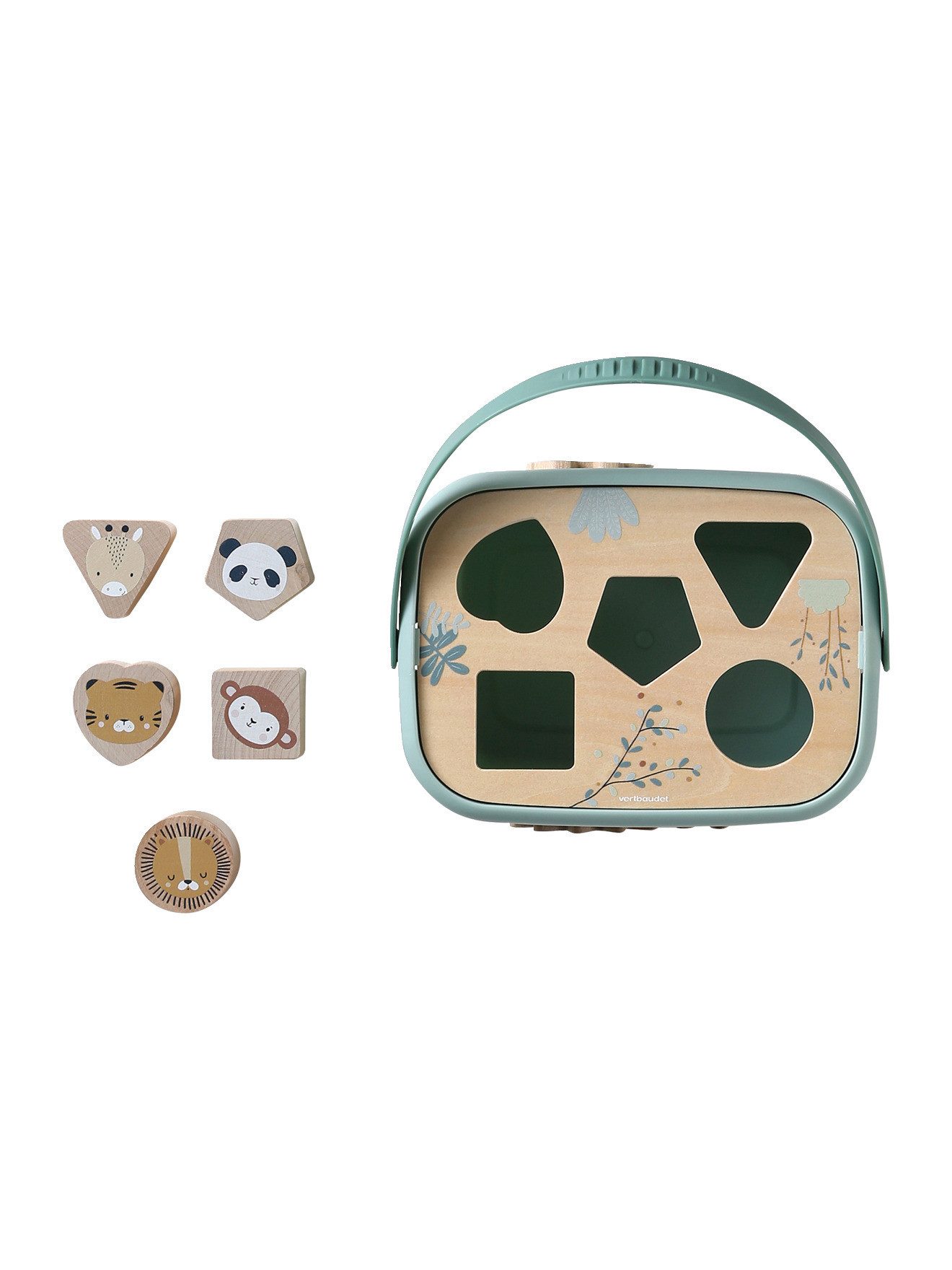 vertbaudet Lernspielzeug Steckkasten mit Formen Baby aus Holz FSC®