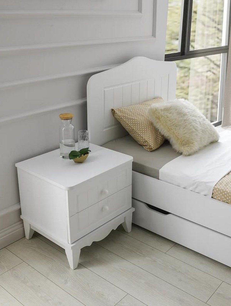 Xlmoebel Nachttisch Nachttisch Modernes Design mit zwei Schubladen Schlafzimmer, Made in Europa