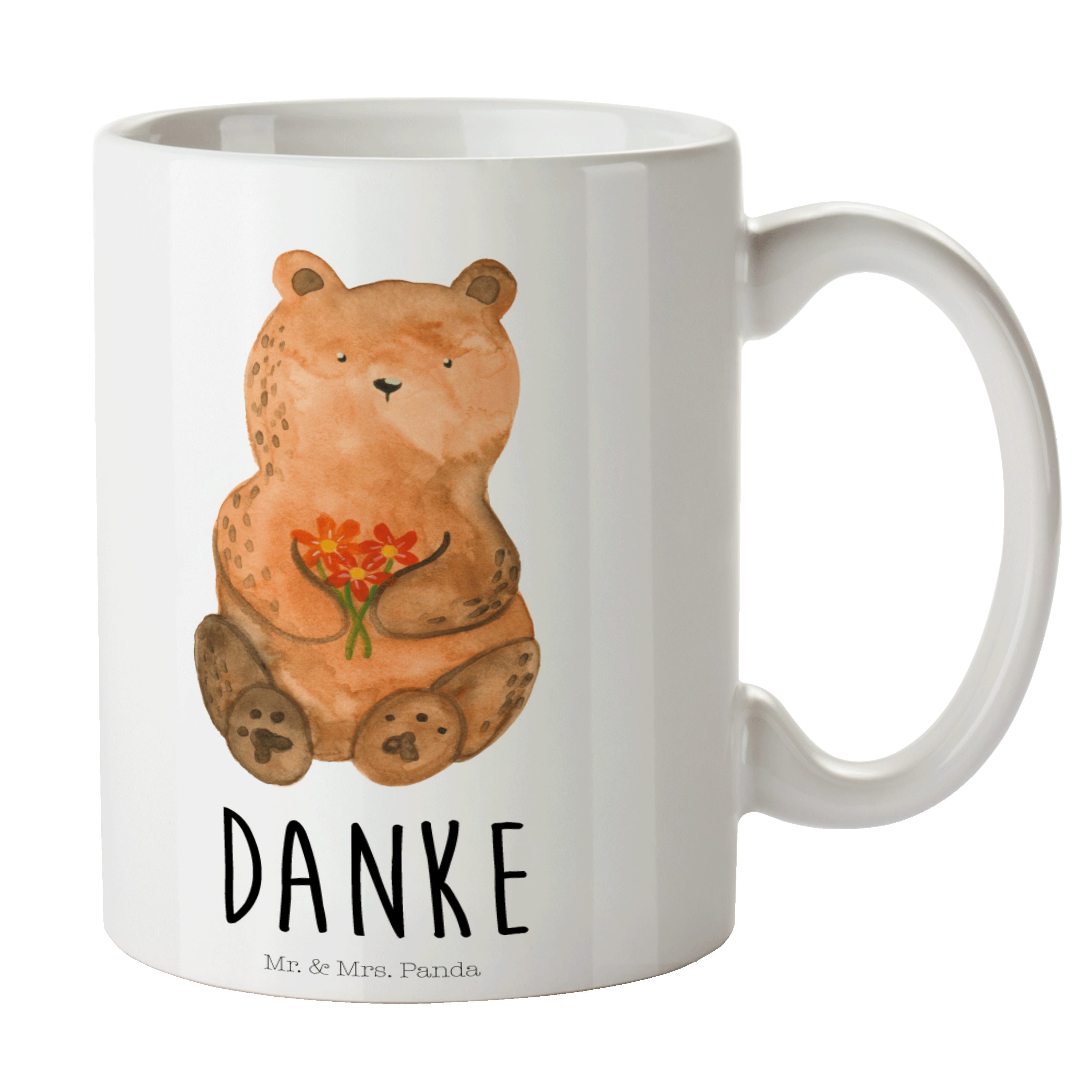 Mr. & Mrs. Panda Geschenk, Kaffeetasse, Keramik - Weiß Dankbär - Kaffeebecher, Tasse Tasse Sprüche