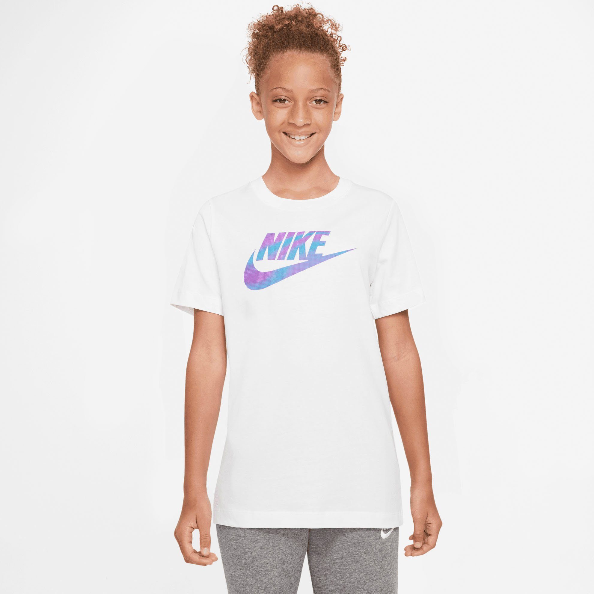 T-Shirt Kids' Big Nike T-Shirt Sportswear weiß