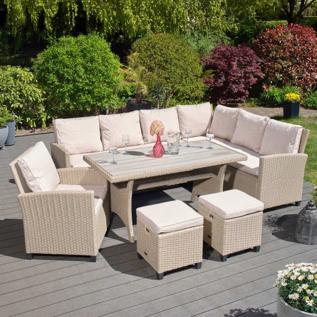 Green Spirit Loungeset Garten Madeira, Sitzgruppe beige, (Set, 6-tlg)