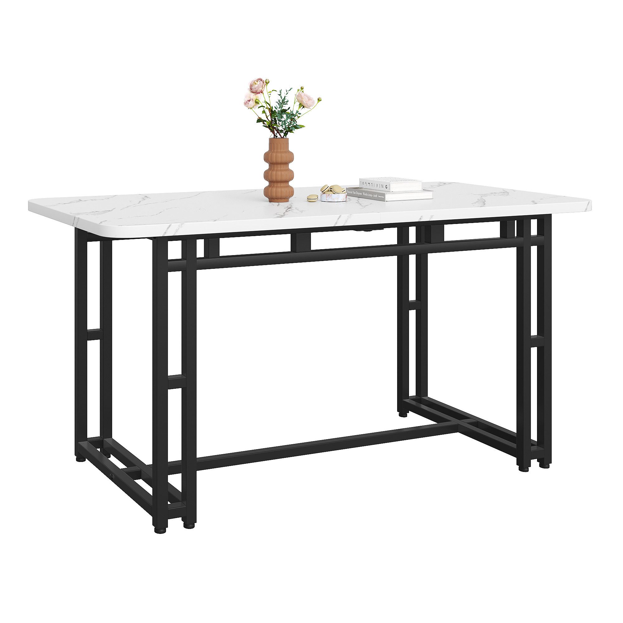 OKWISH Esstisch Esszimmertisch Küchen rechteckig Marmoroptik günstig online kaufen