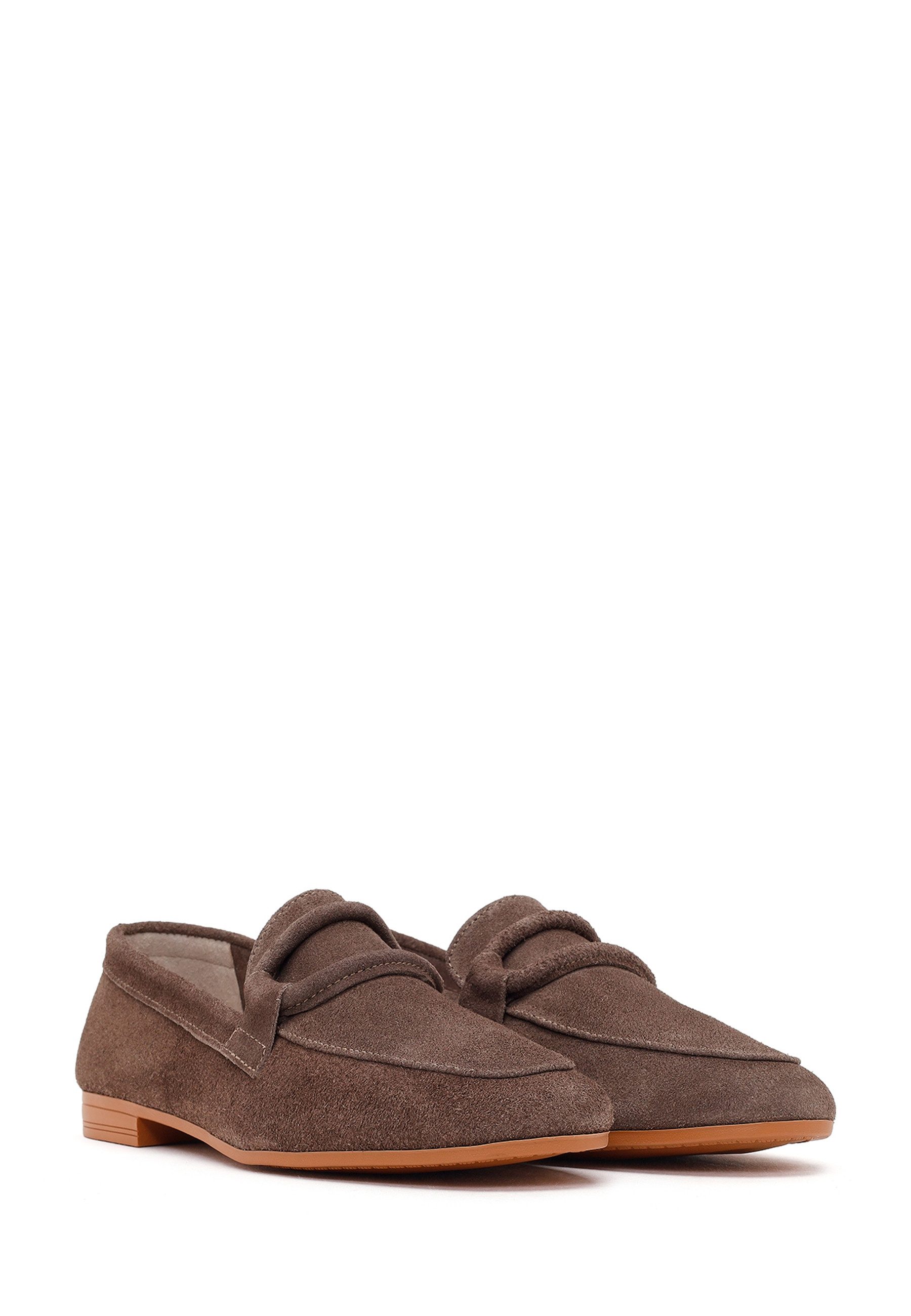 Derimod Maskuline Loafer aus Veloursleder Loafer Echtes Leder, Lederfutter, TPU-Sohle, Slip-on-Design