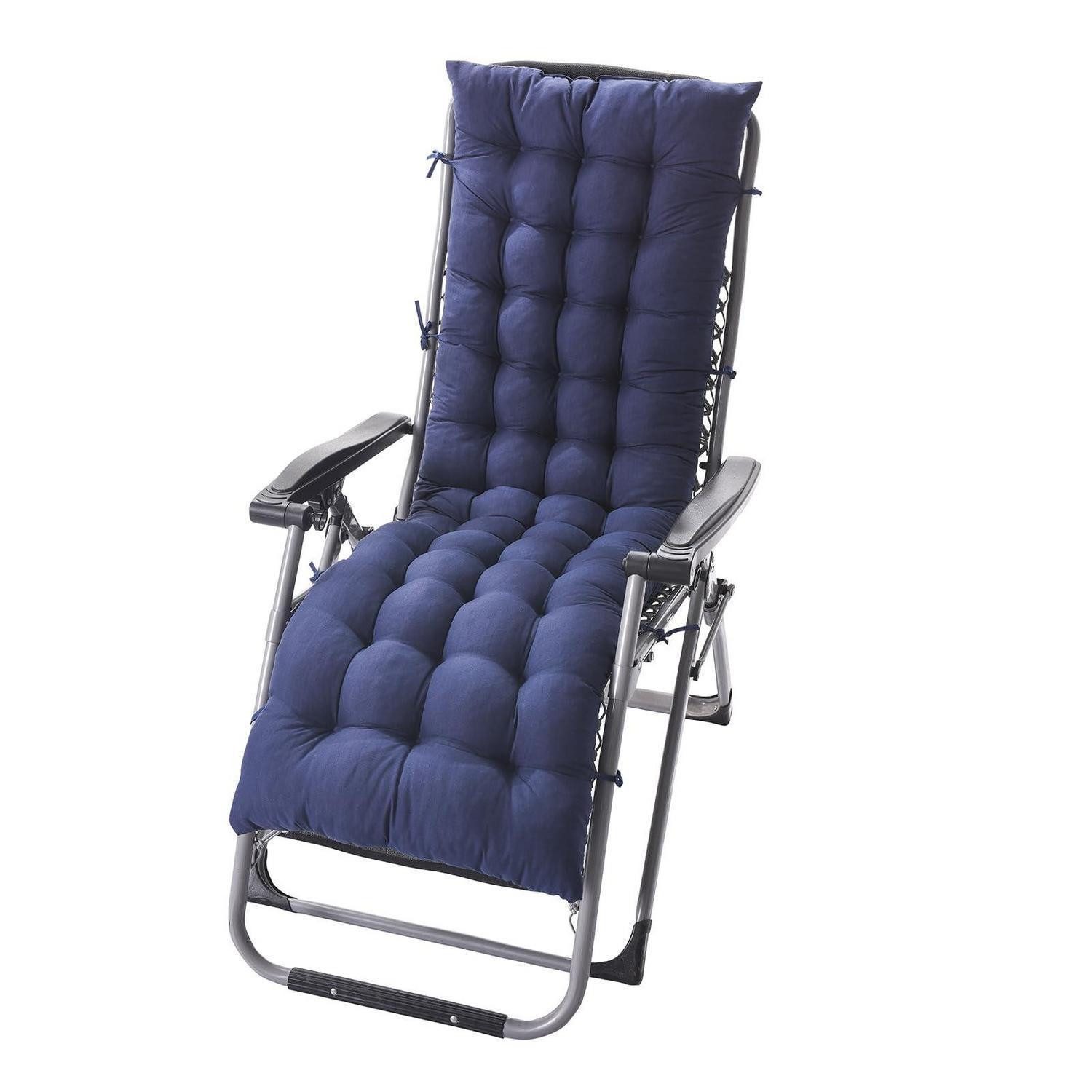 LuxusKollektion Sitzkissen Liegenauflage 155x48cm Marineblau