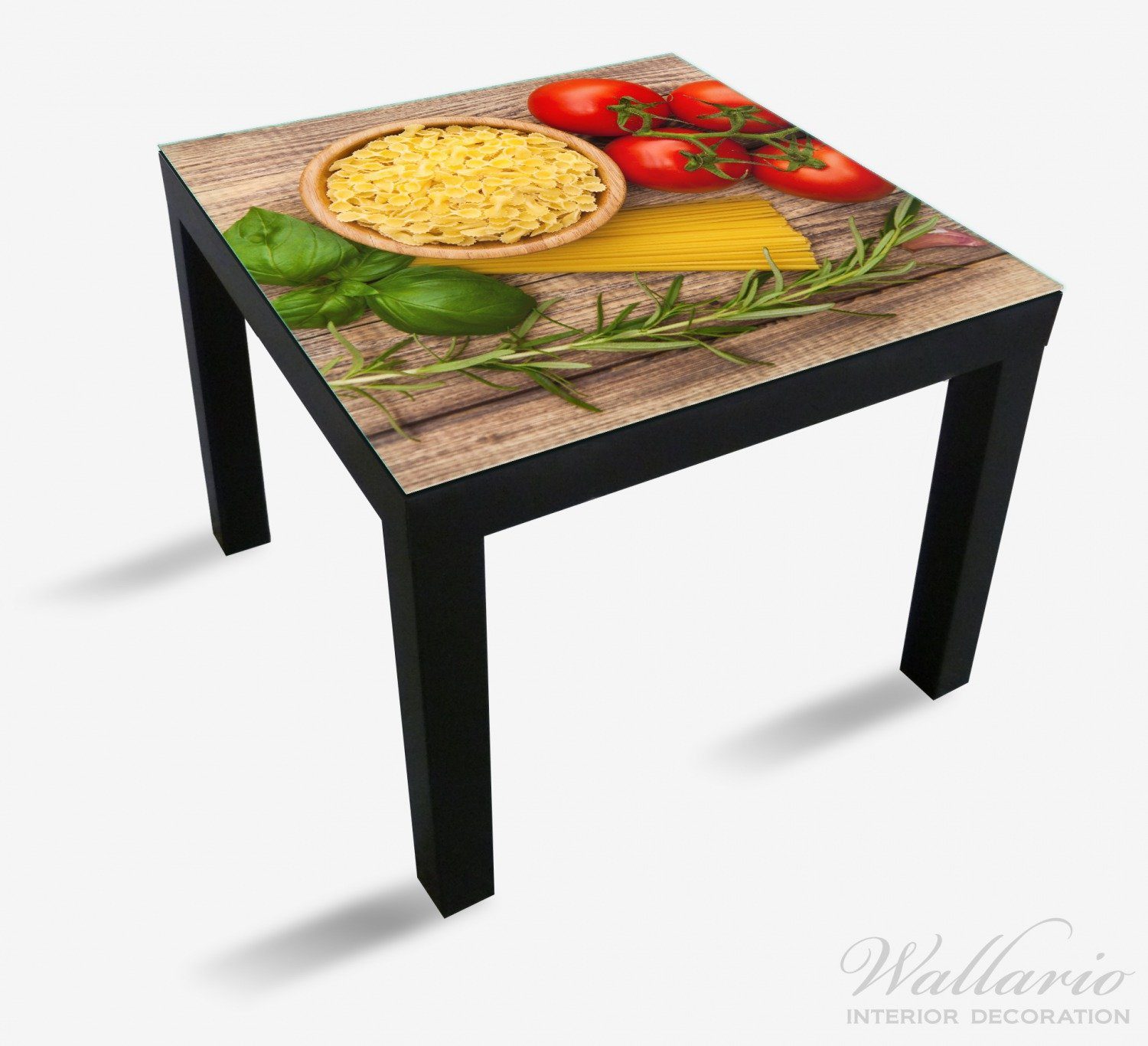 Ikea Wallario und geeignet Lack für Tischplatte Basilikum Tomaten, (1 Knoblauch mit Spaghetti St), Tisch