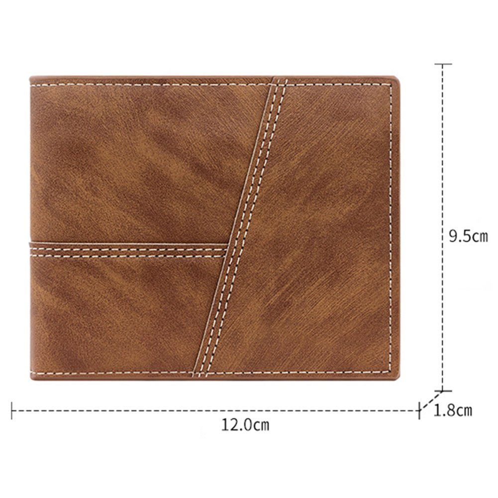 Kurzer light Brieftasche brown Portemonnaie, Tragbare Nähte-Geldbörse Blusmart Geldbeutel, Brieftasche Für Männer,