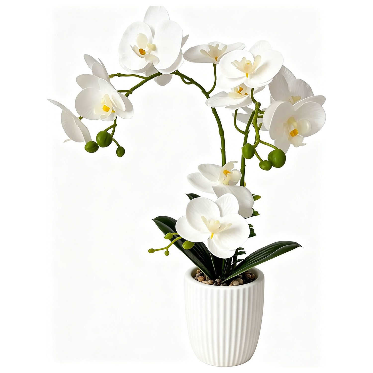 Kunstorchidee Künstliche Orchideen in Topf, Biegsame Faux Orchideen, Waschbare, Fyrove, Phalaenopsis Dekoration für Zuhause, Hochzeitstisch, Zentrumspflanze