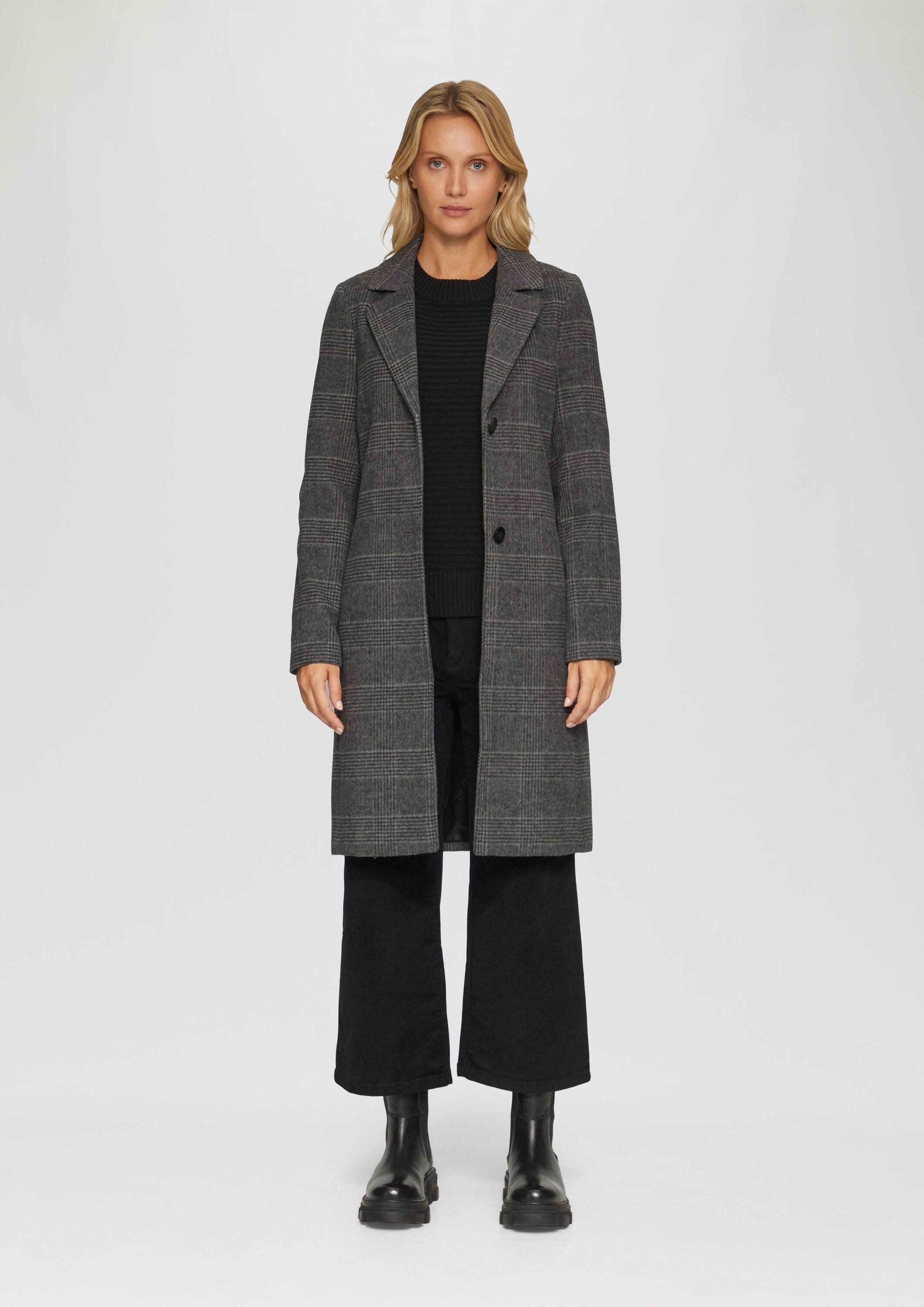 s.Oliver Funktionsmantel Outdoor-Mantel Karierter Mantel aus Wollmix günstig online kaufen